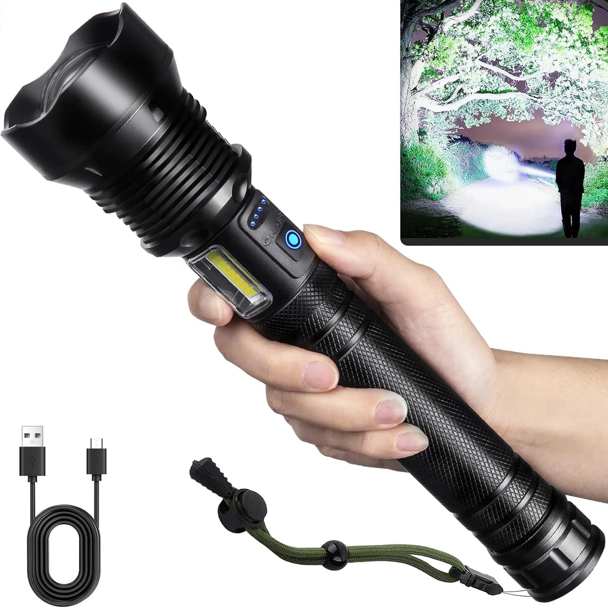 High-Brightness Rechargeable Outdoor Cob Flashlight 3