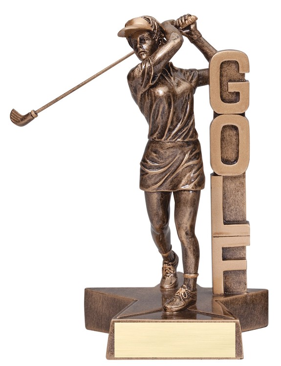 6 1/2" Tall Golf Female Billboard Resin Award 2