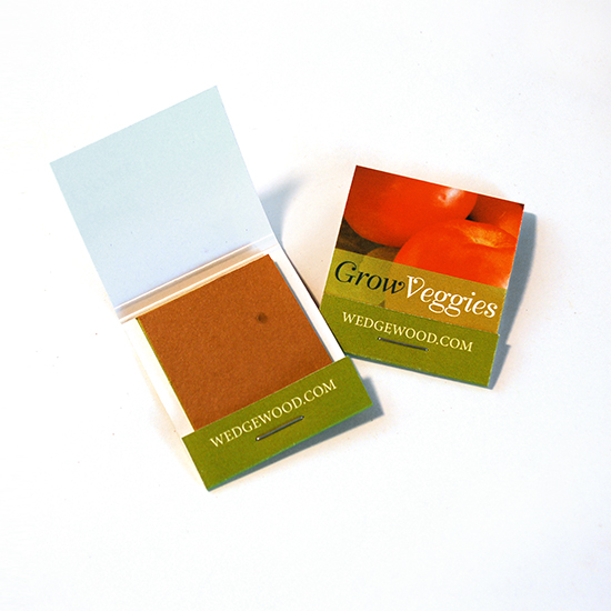 Small Veggie Seed Paper Matchbook, Single-Sided 2