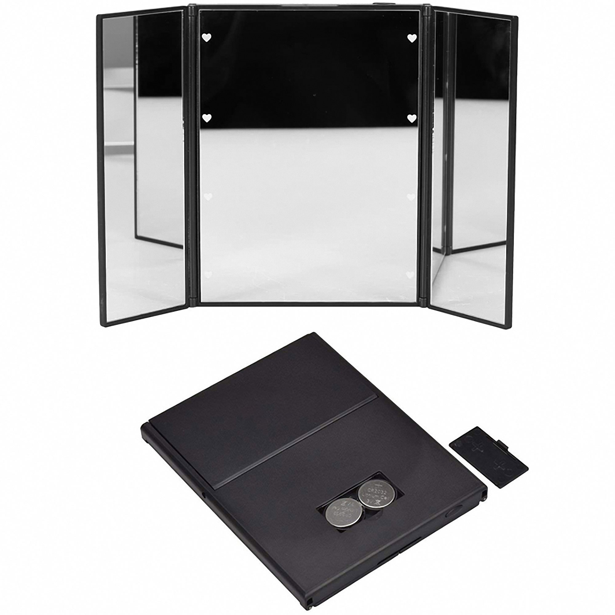 LED Lighted Trifold Compact Makeup Mirror 4