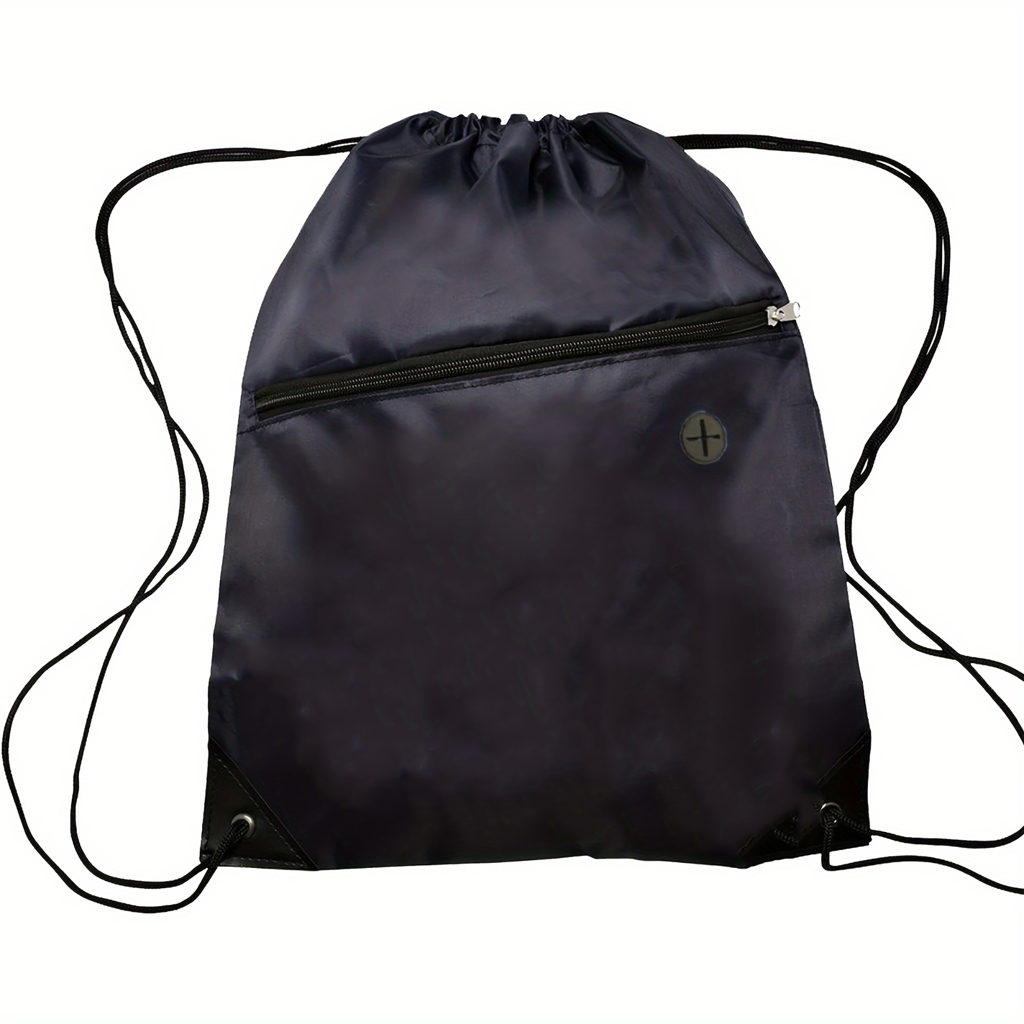 210D Polyester Drawstring Backpack with Zipper and Earbud Slot 5