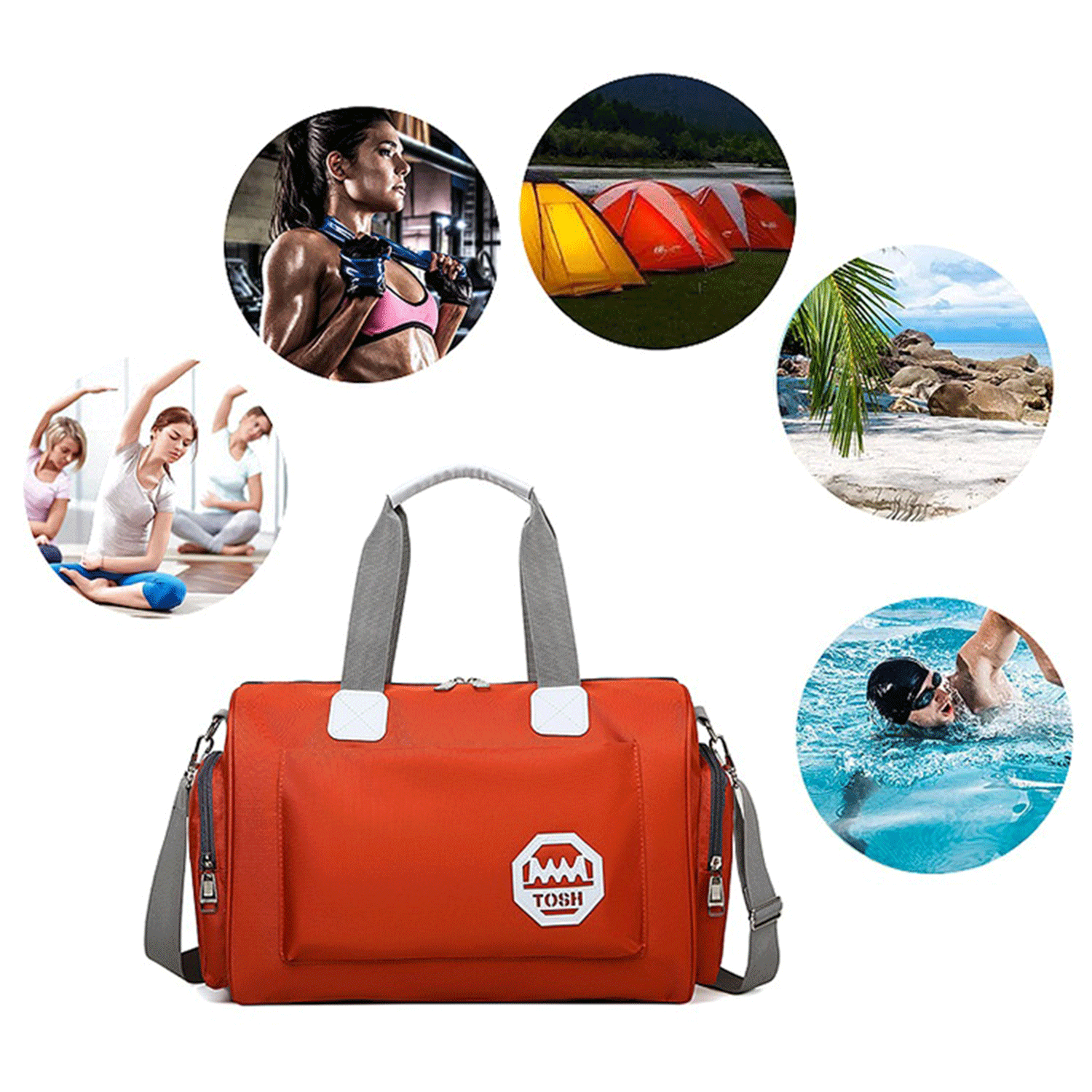 Oxford cloth gym meal travel work Sports Duffel Bag 19