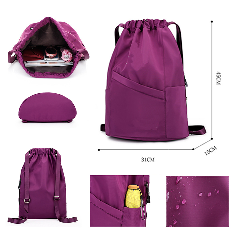 Fashion nylon Beam Drawstring Backpack 2