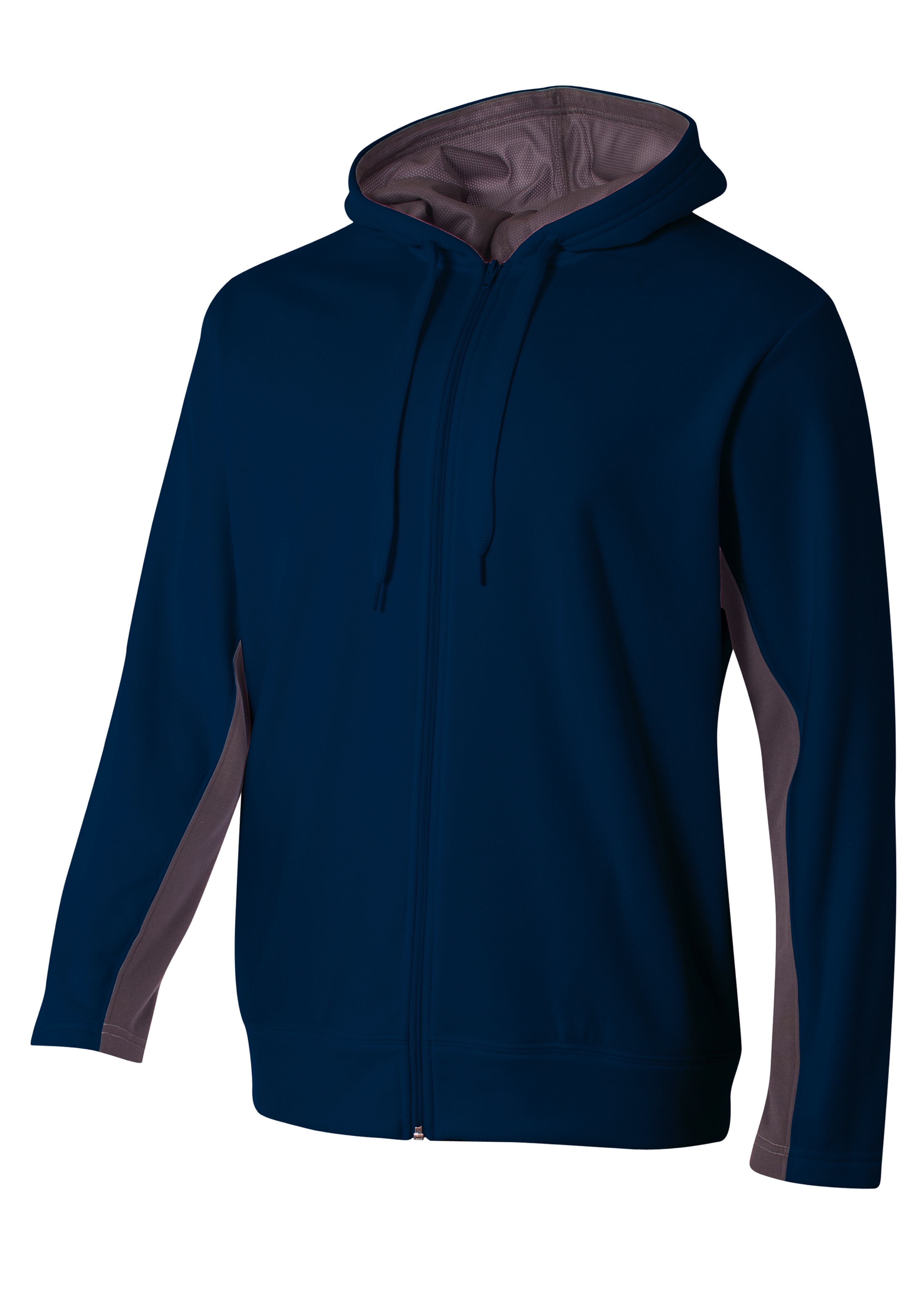 A4 Full Zip Color Block Fleece Hoodie 2