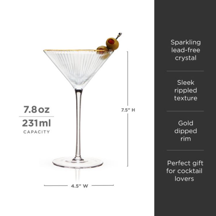 Viski® Meridian Martini Glass, set of 2 5