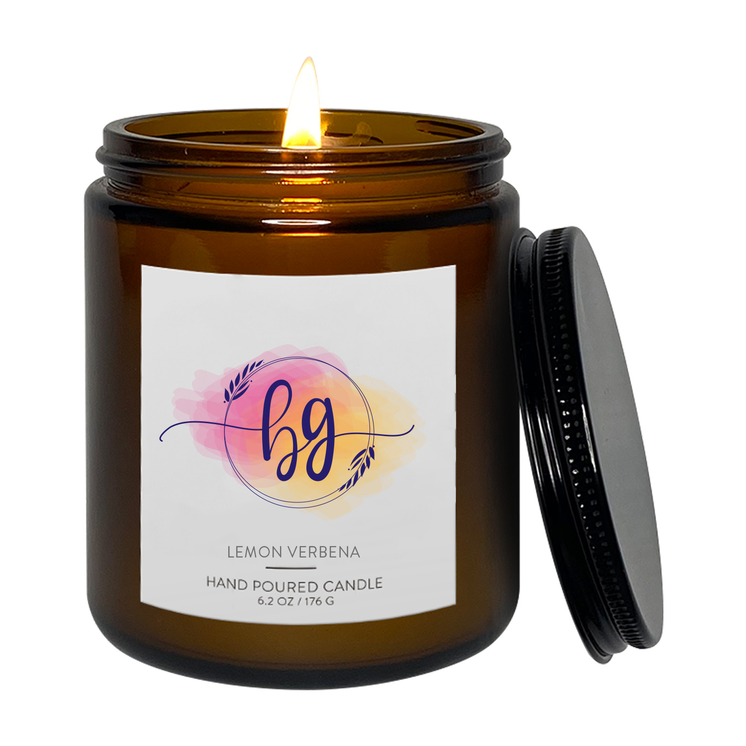 8 oz. Radiance Amber Candle with Lid 7