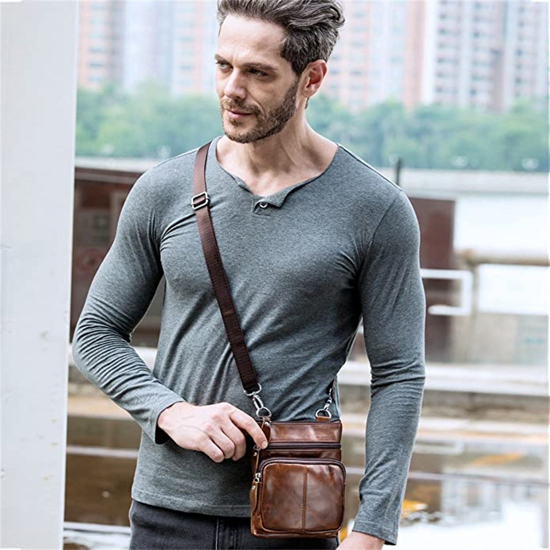 Genuine Leather Crossbody Bag 7