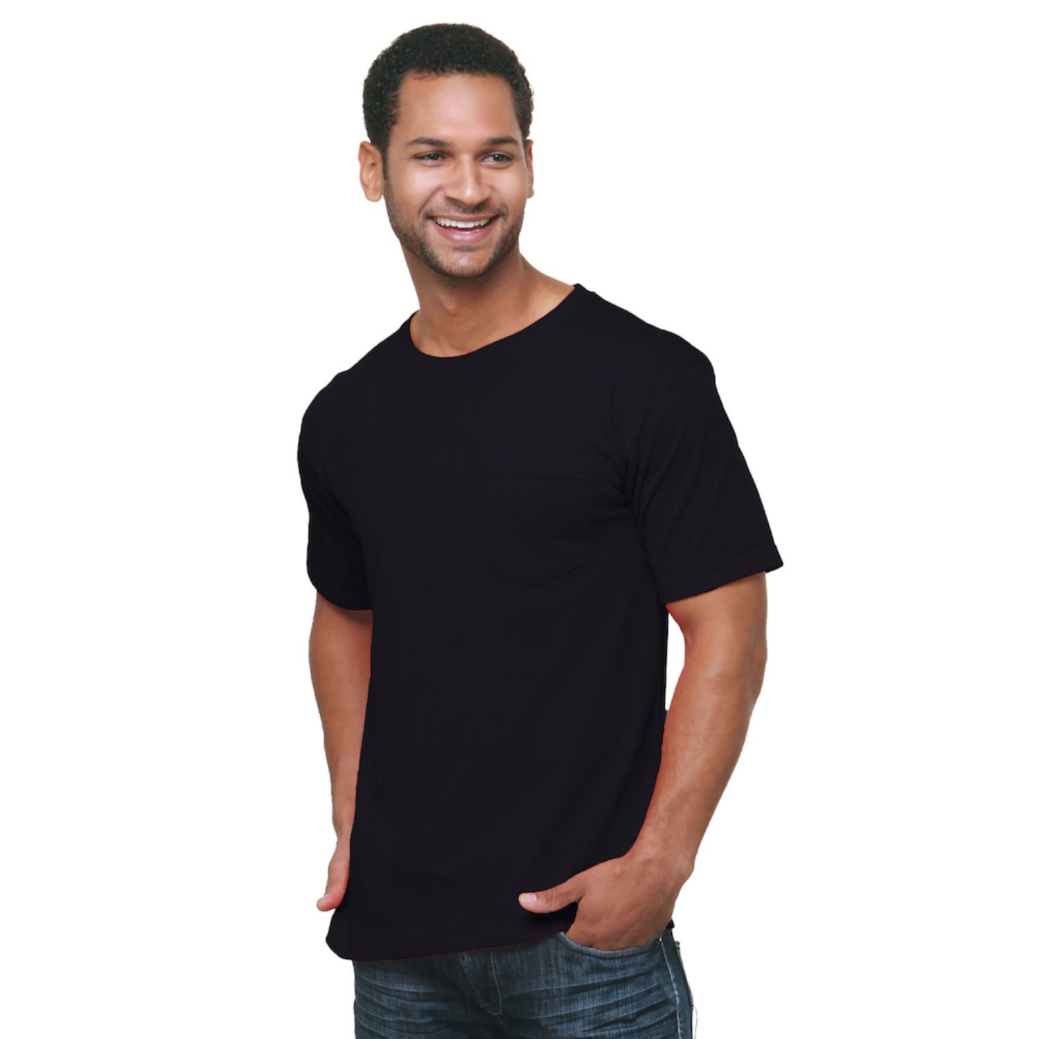 USA-Made Midweight Pocket Crew Tee Shirt