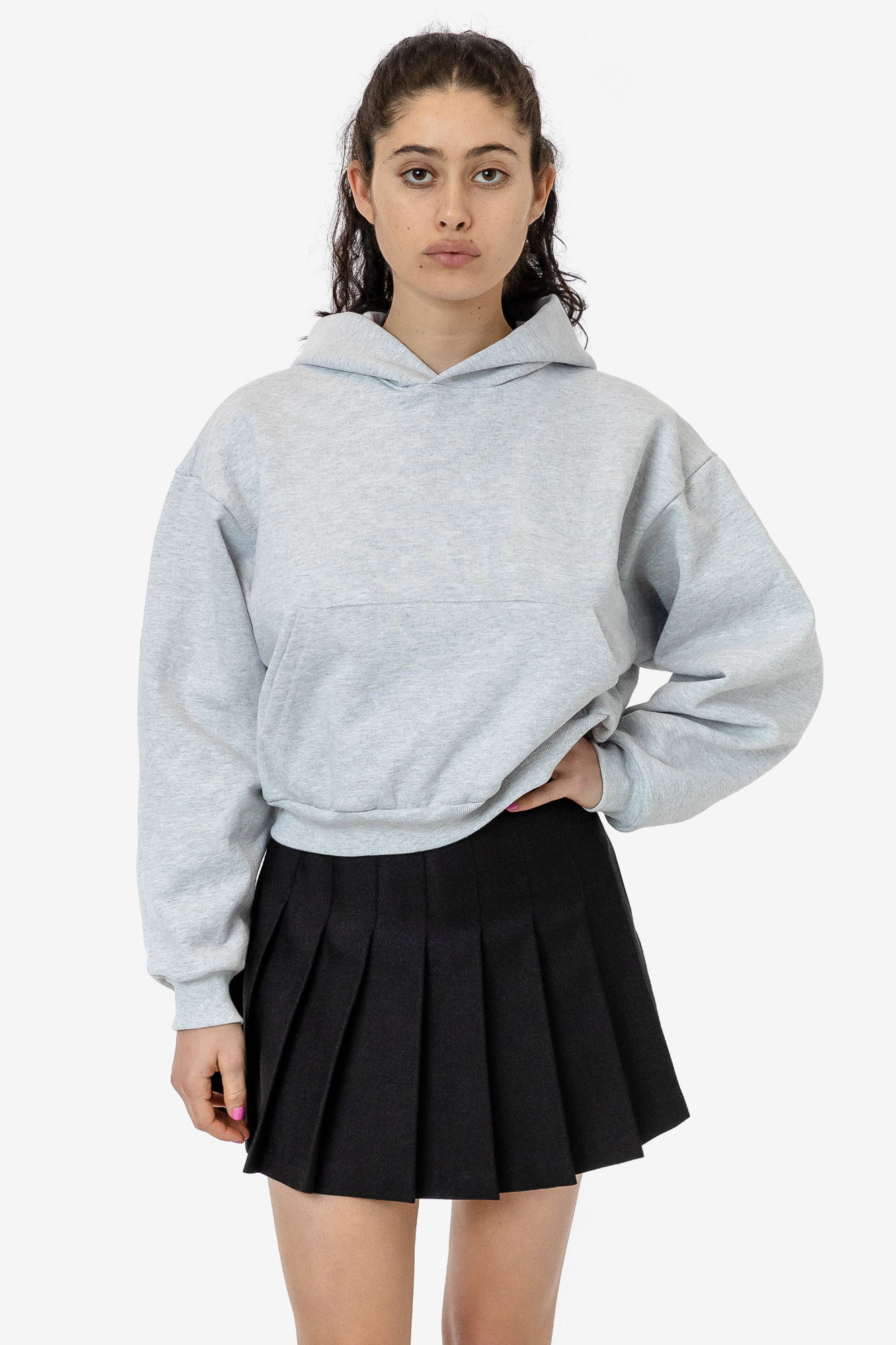 WOMEN'S 14 OZ HEAVY FLEECE CROPPED HOODIE 12
