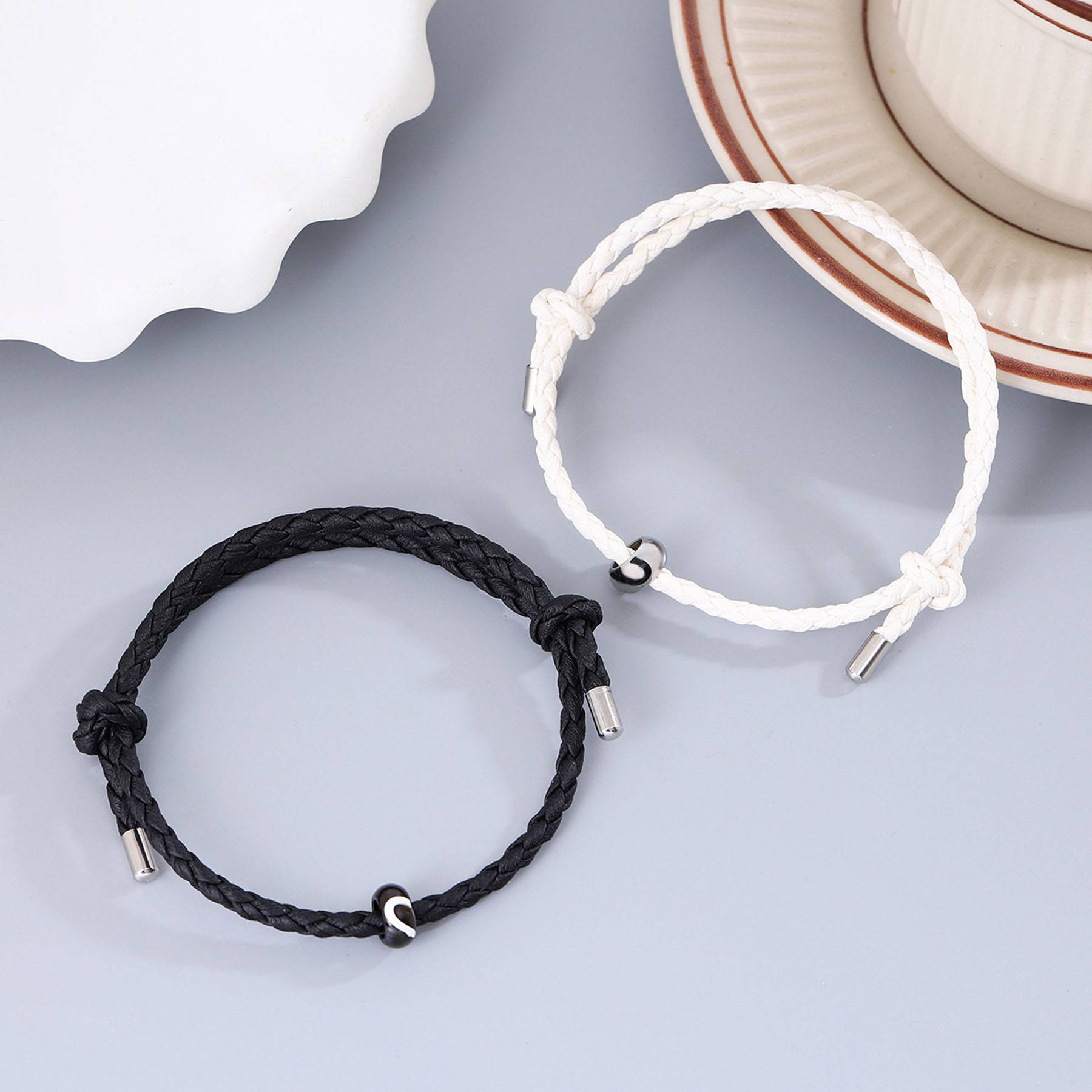 PU woven leather couple bracelet 10