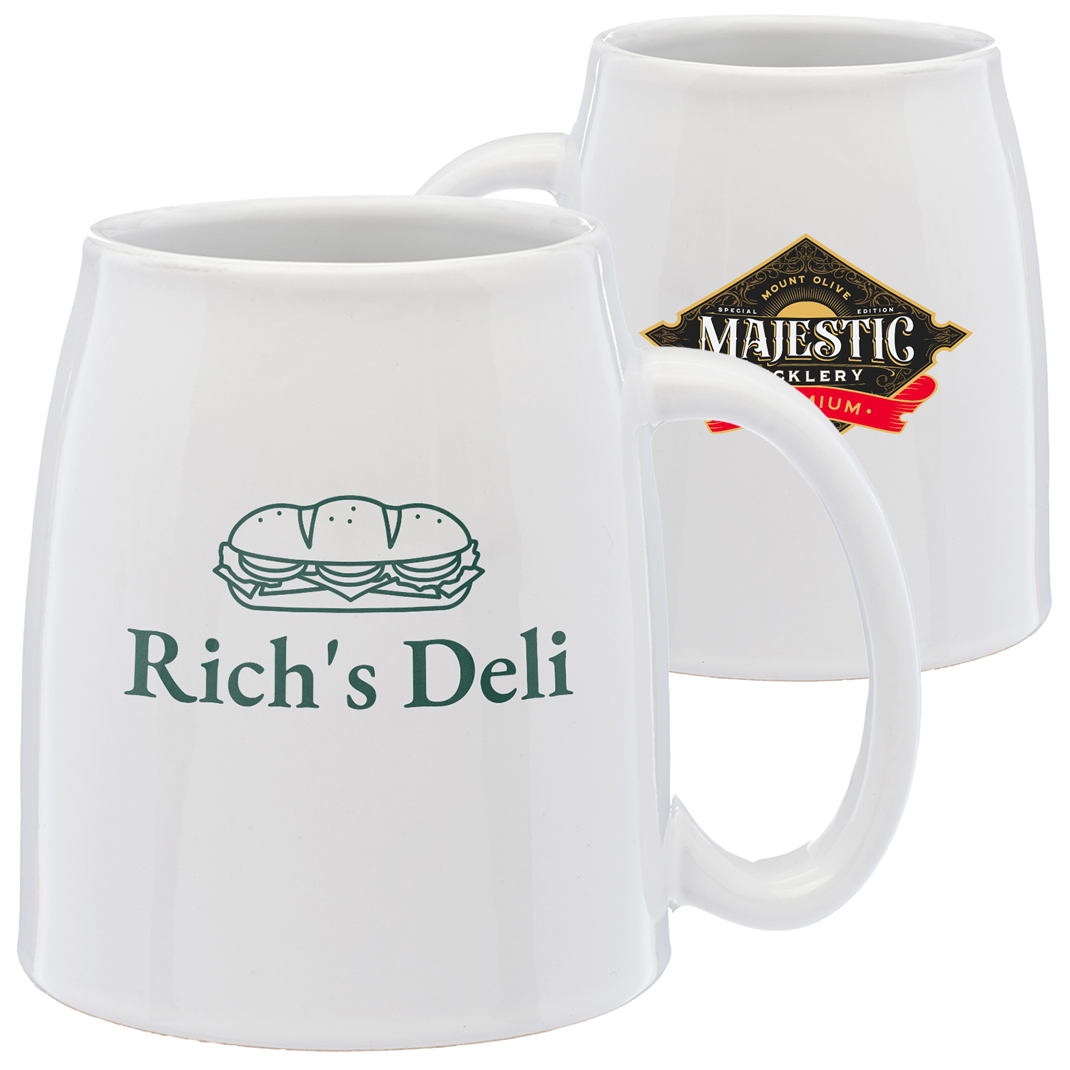 18 oz. Inverted Ceramic Coffee Mugs w/ custom logo 2