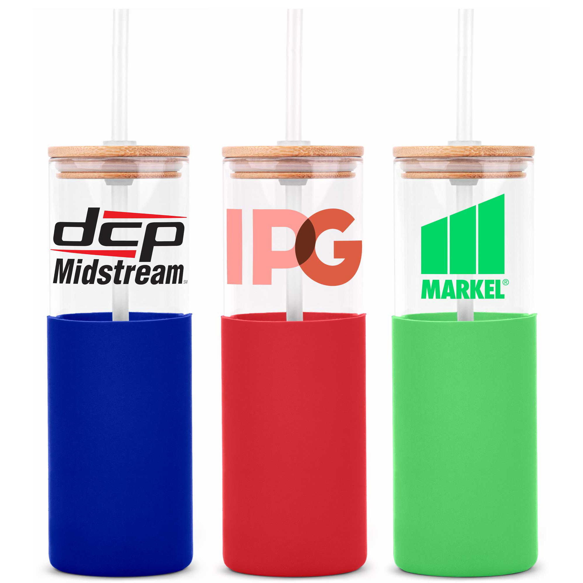 18oz. Glass Tumbler with Bamboo Lid, Straw & Silicone Sleeve 15