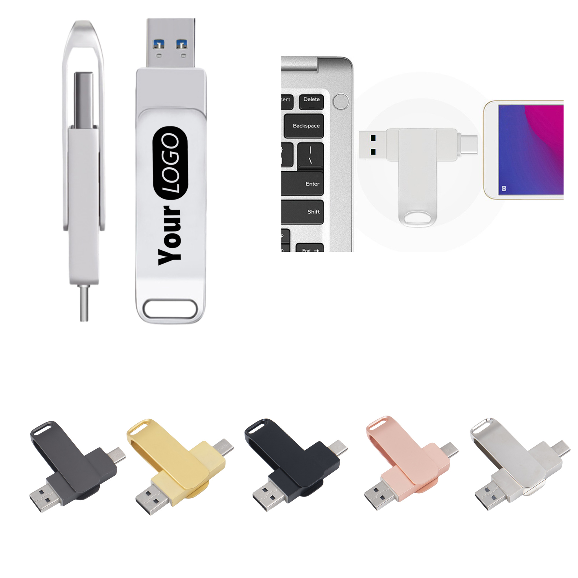 Dual Interface USB Flash Drive Compatible Phone Computer 2
