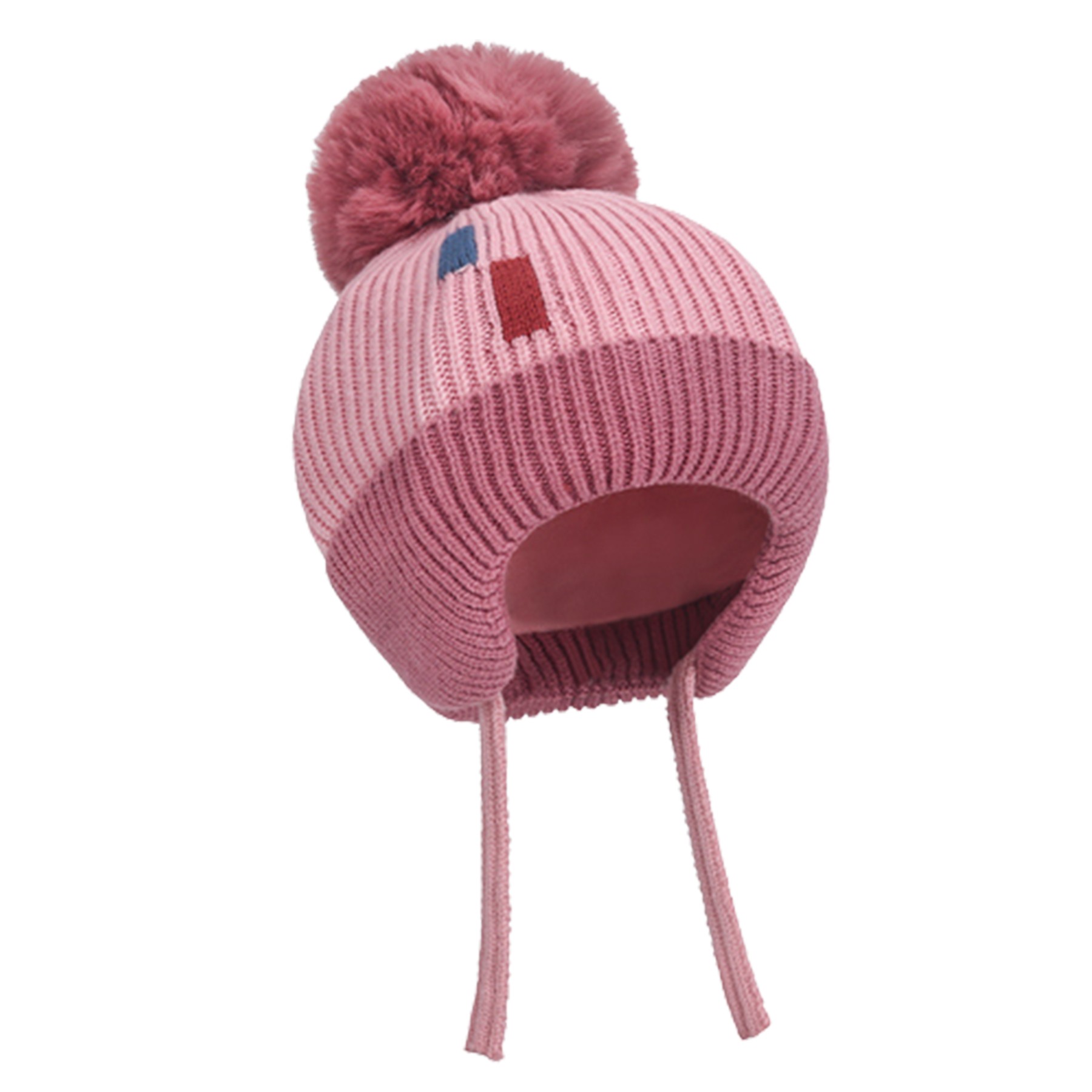 Contrast Pom-Pom Knitted Cap For Kids 2
