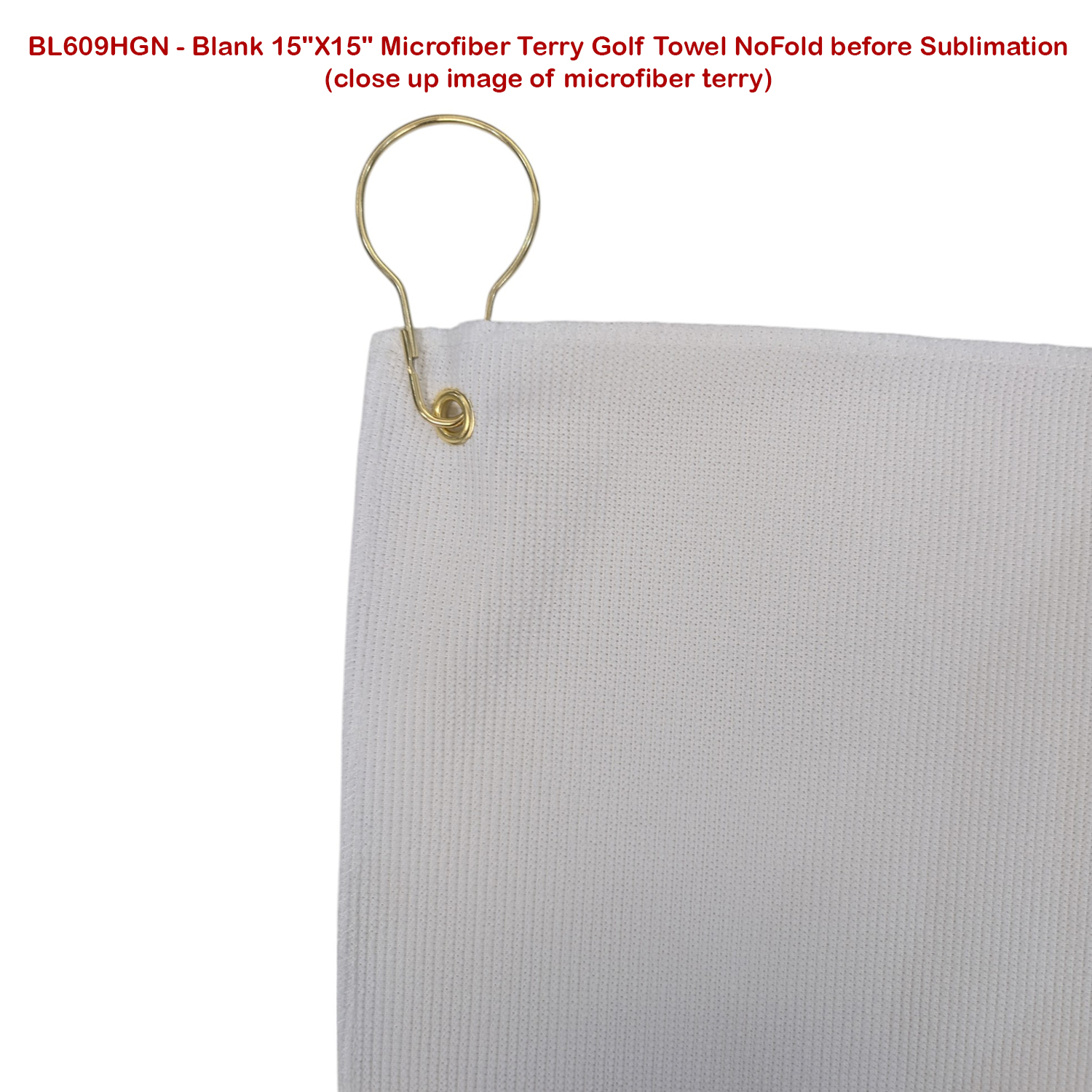 24 Hr Express Ship - Colored Microfiber Dri-Lite Terry Golf Towel, 15x15, Nofold Grommet & Hook 2