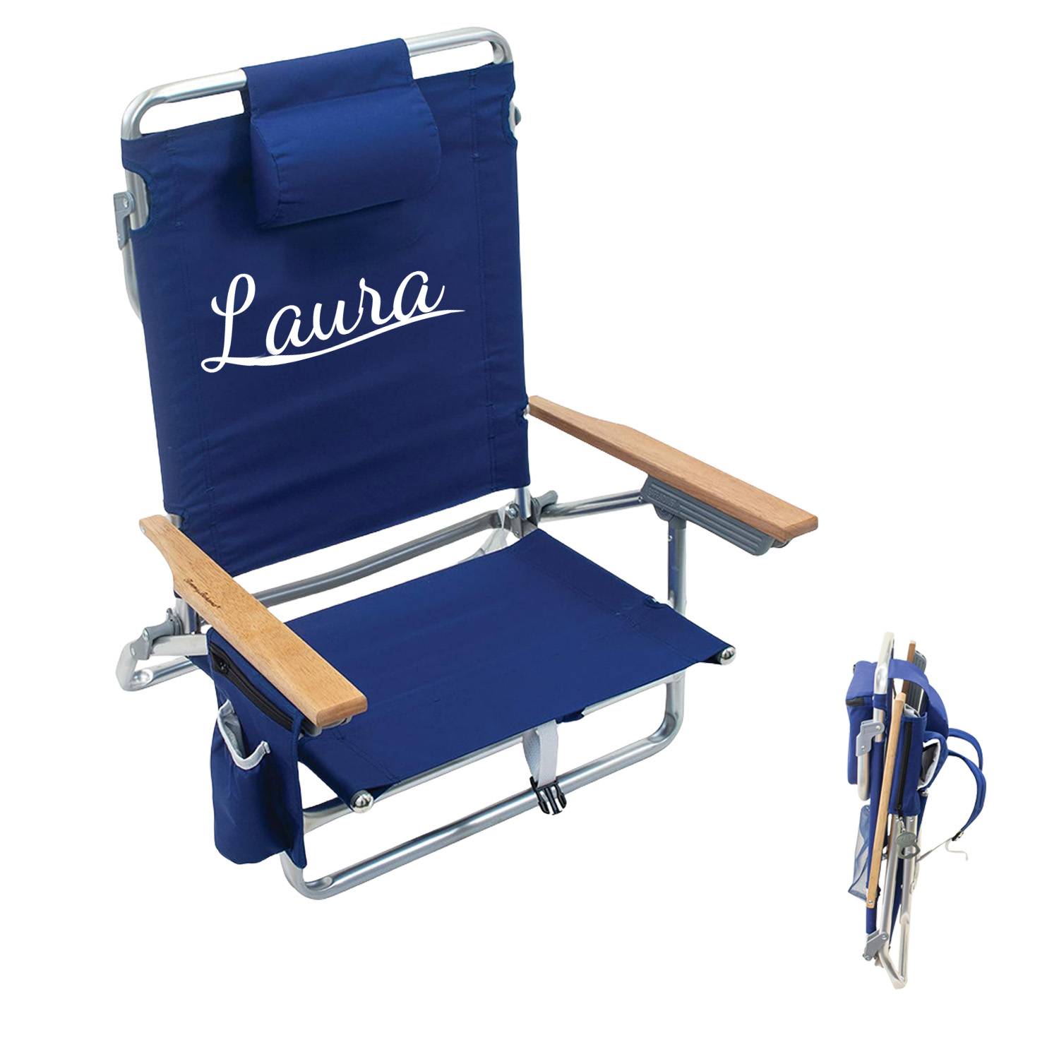 Aluminum Foldable Beach Chair w/ Cup Holder 6