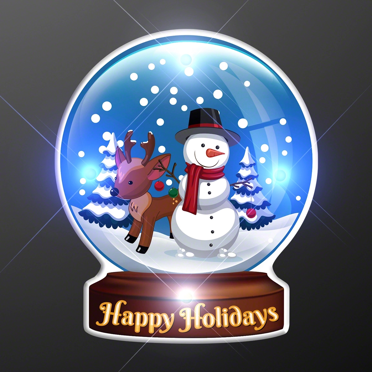 Light Up Snow Globe Holiday Pins 1