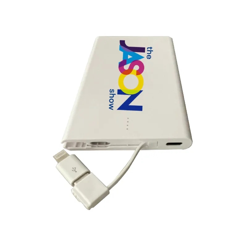 4000mAh Credit Card Size Charger W/Built-in Charging Cable 6
