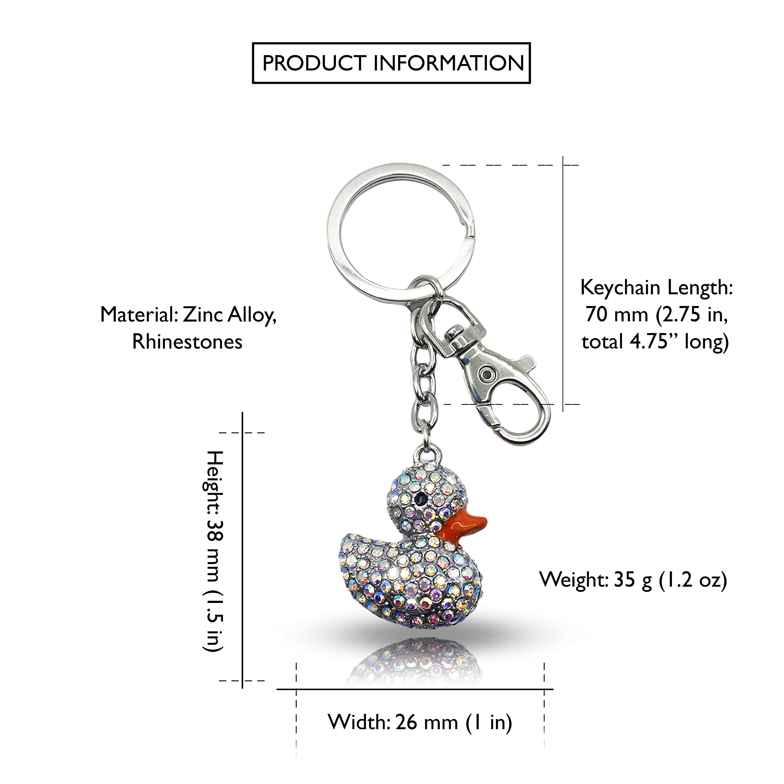 Diamond Cute Duck Keychain 1