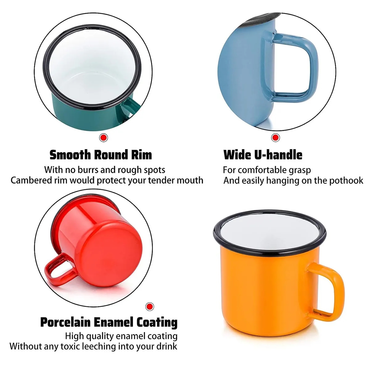 12 oz Enamel Coffee Mugs 4