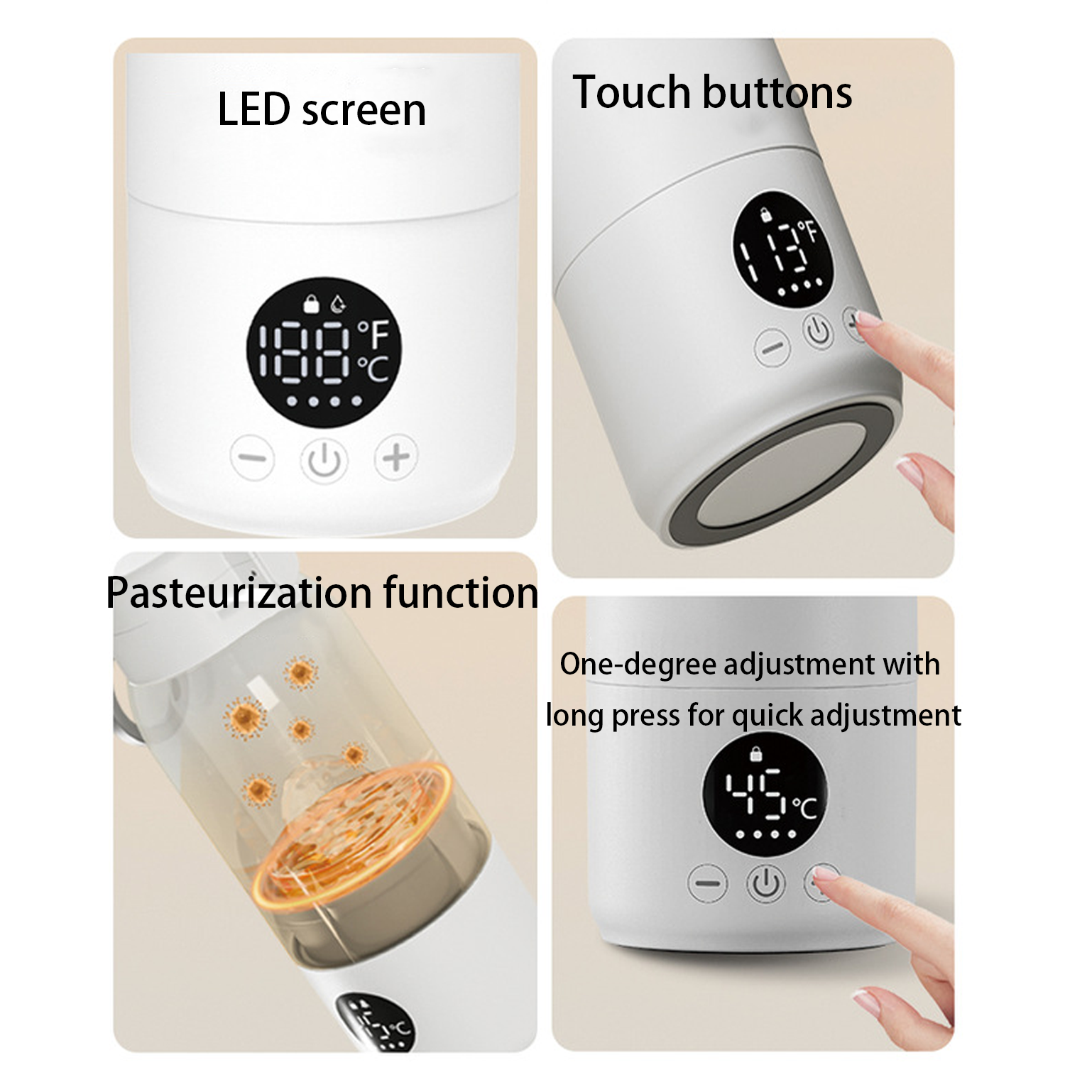 17 oz Rechargeable Baby Milk Warmer with Temperature Display 8