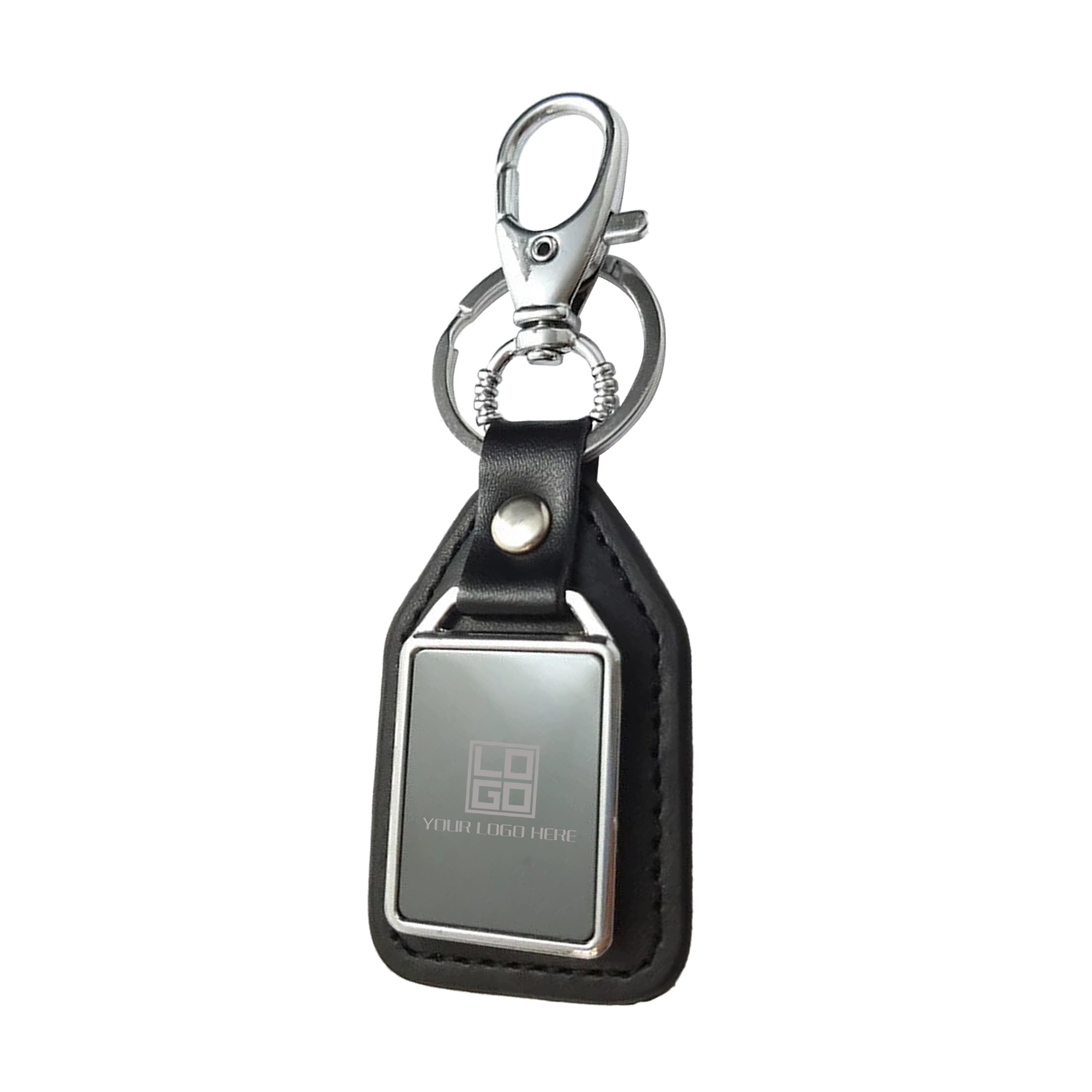 Executive Metal and Faux Leather Keychains 2