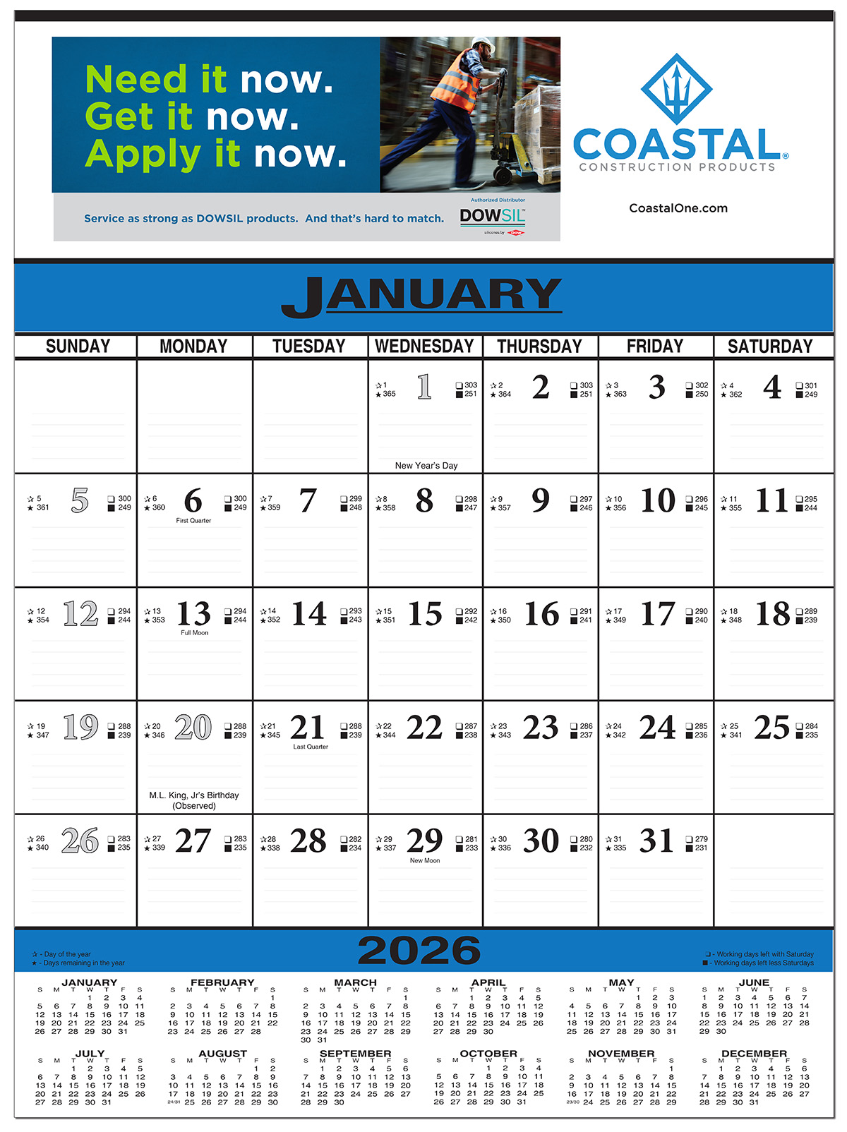 Economy Contractor 12 Sheet Wall Calendar - Full Color 5