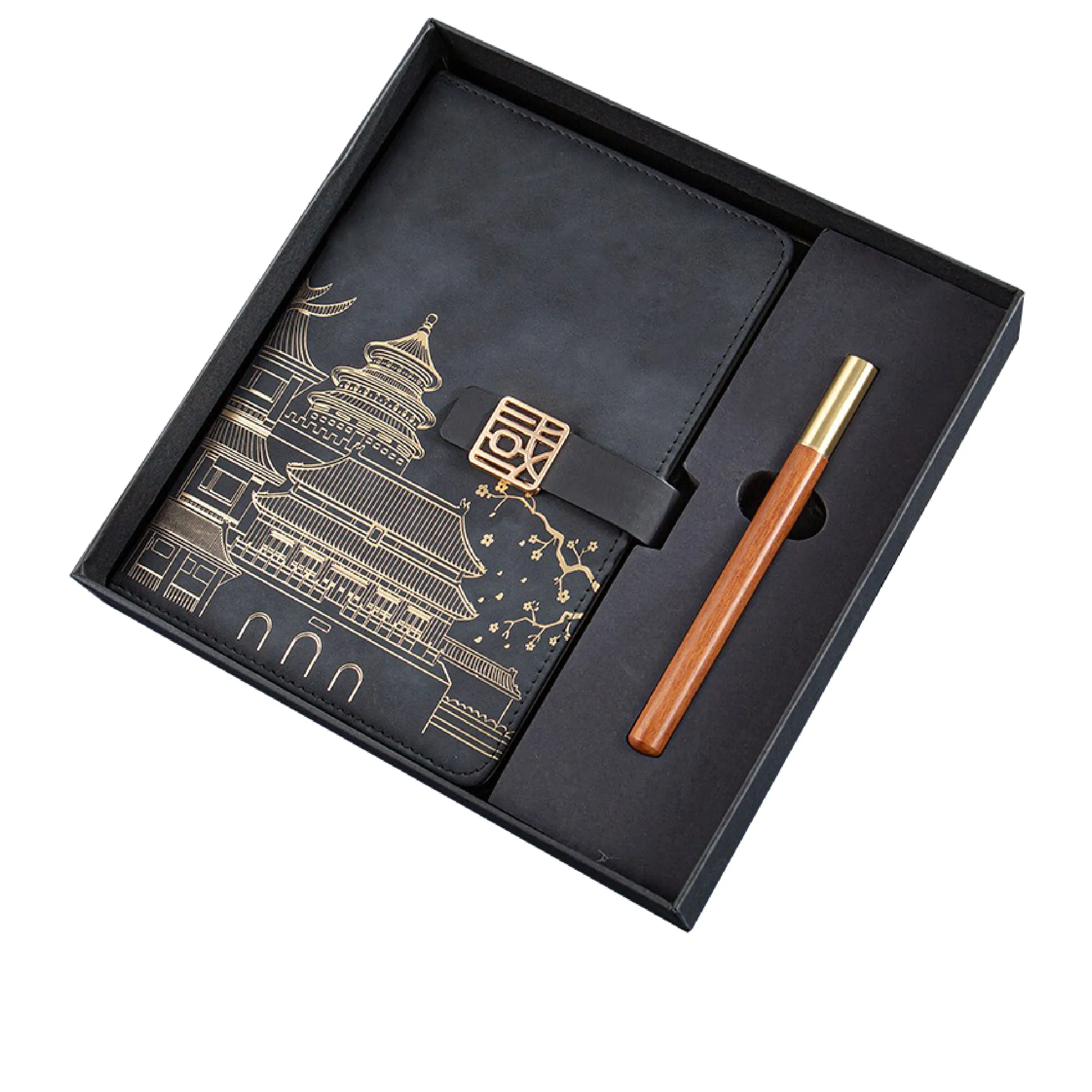 A5 Vintage Chinese Notebook Gift Box Edition-Sandalwood pen 5