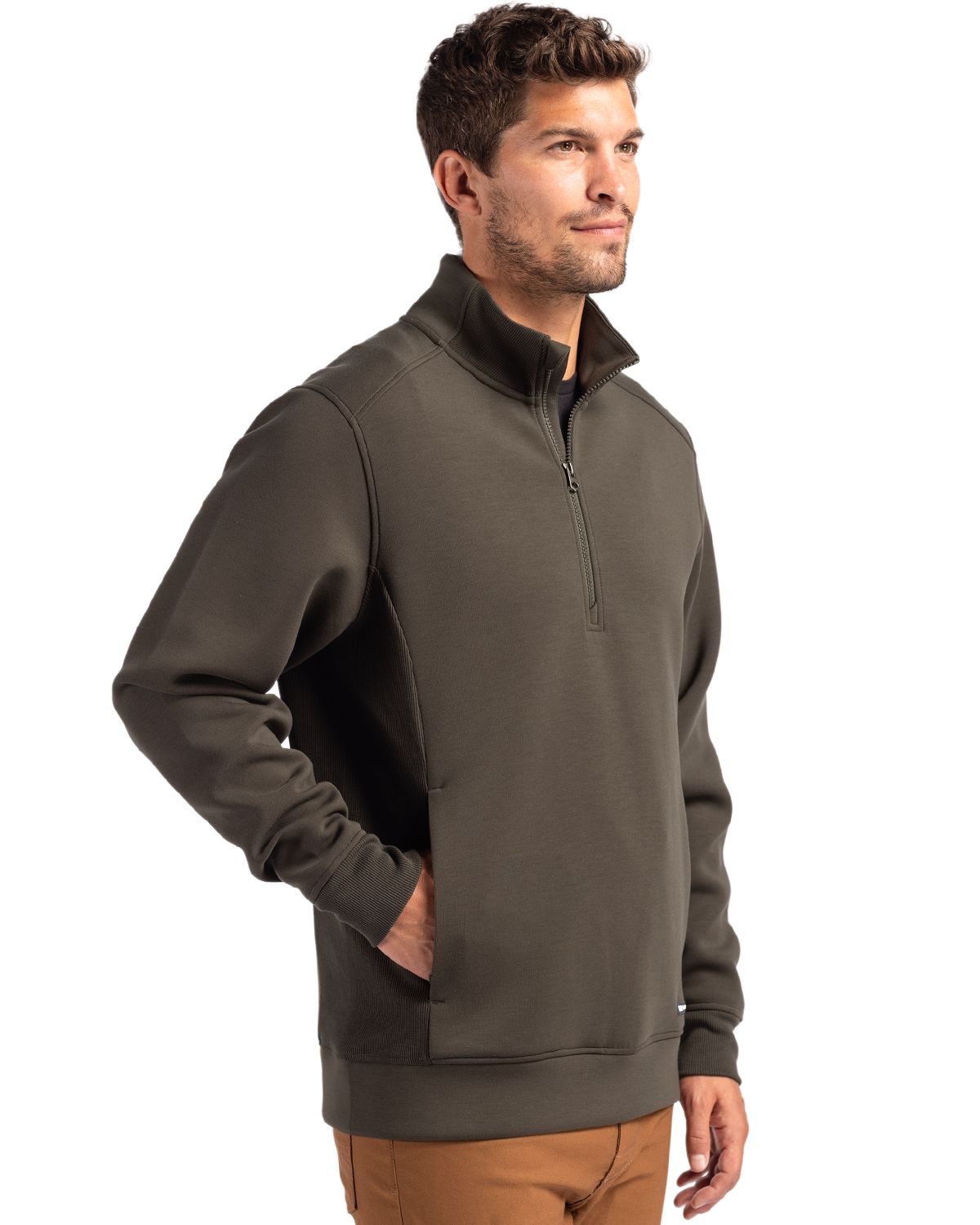 Cutter & Buck Roam Recycled Buttery-Soft Knit Mens Quarter Zip Jacket 17