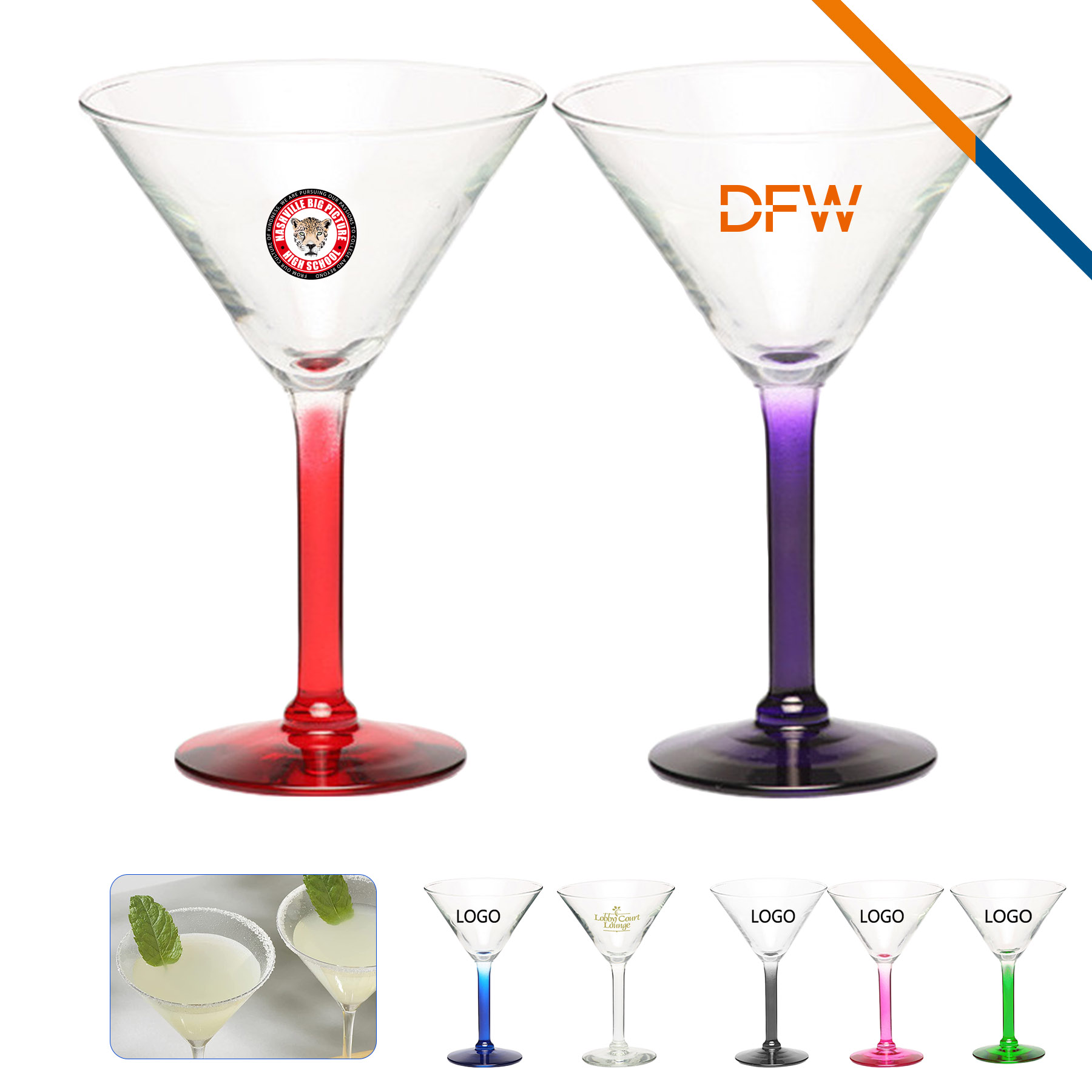 Libbey Hattie Martini Glasses - 8.5 OZ. 2