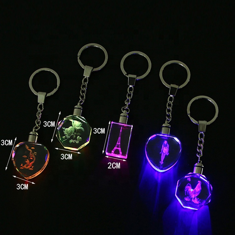 Light Up Logo Crystal Keychain  2