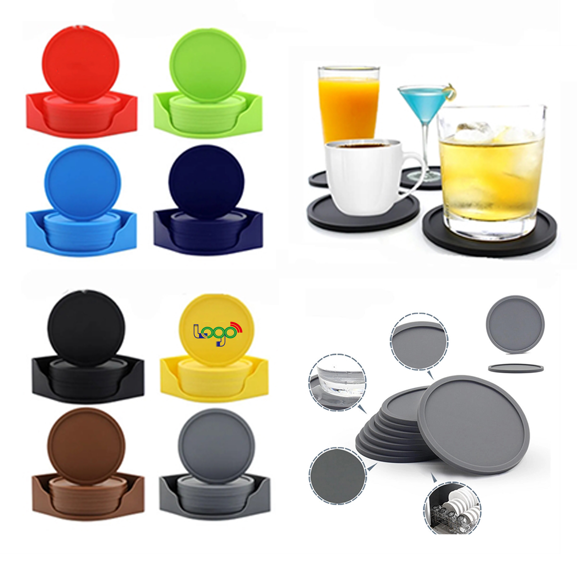 Stylish 4" Thick Silicone Non-Slip Drink Coaster 1