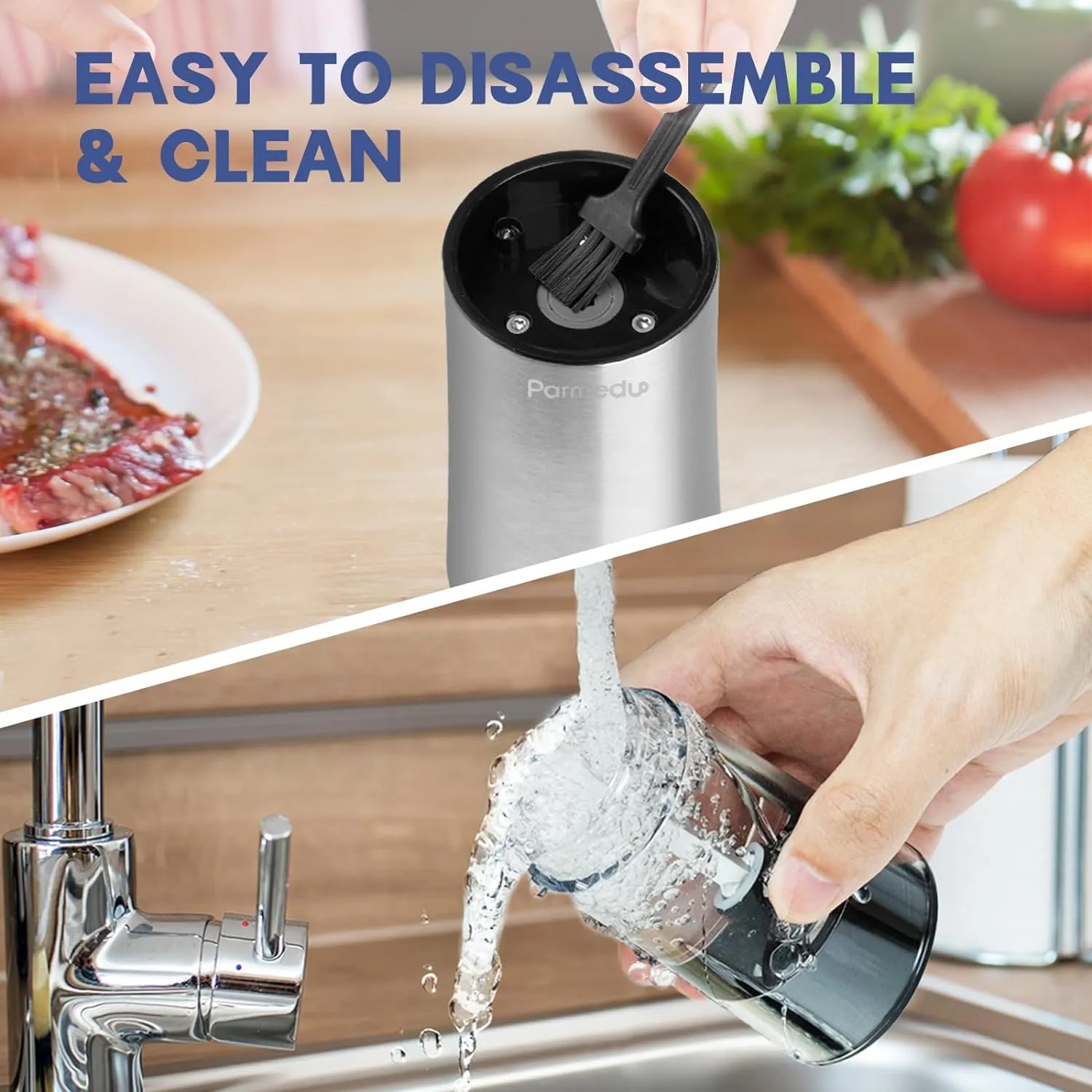 Gravity Rechargeable Salt Pepper Grinder with Charging Base 5