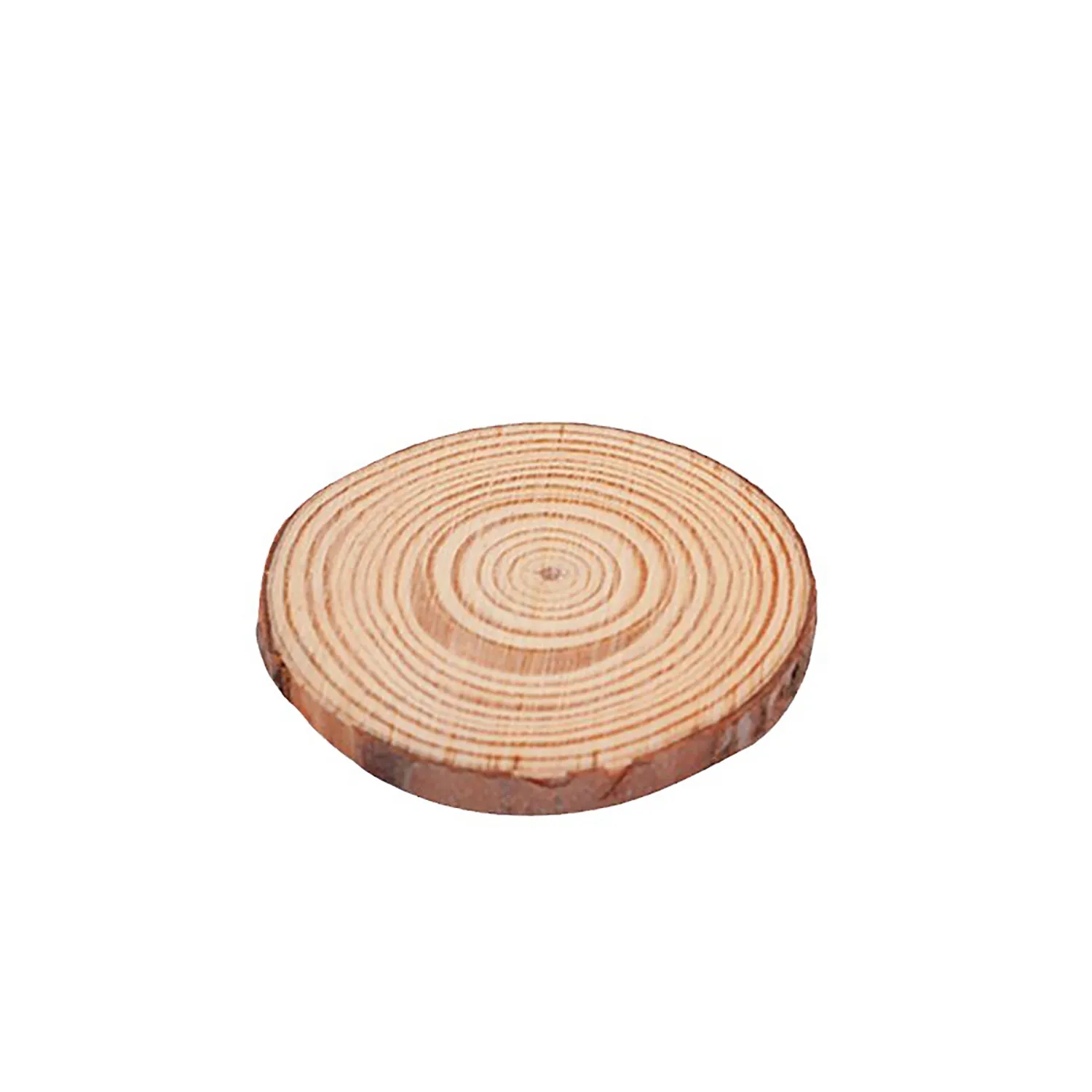 Unfinished Natural Wood Slices Circle With Bark Log Disc 3