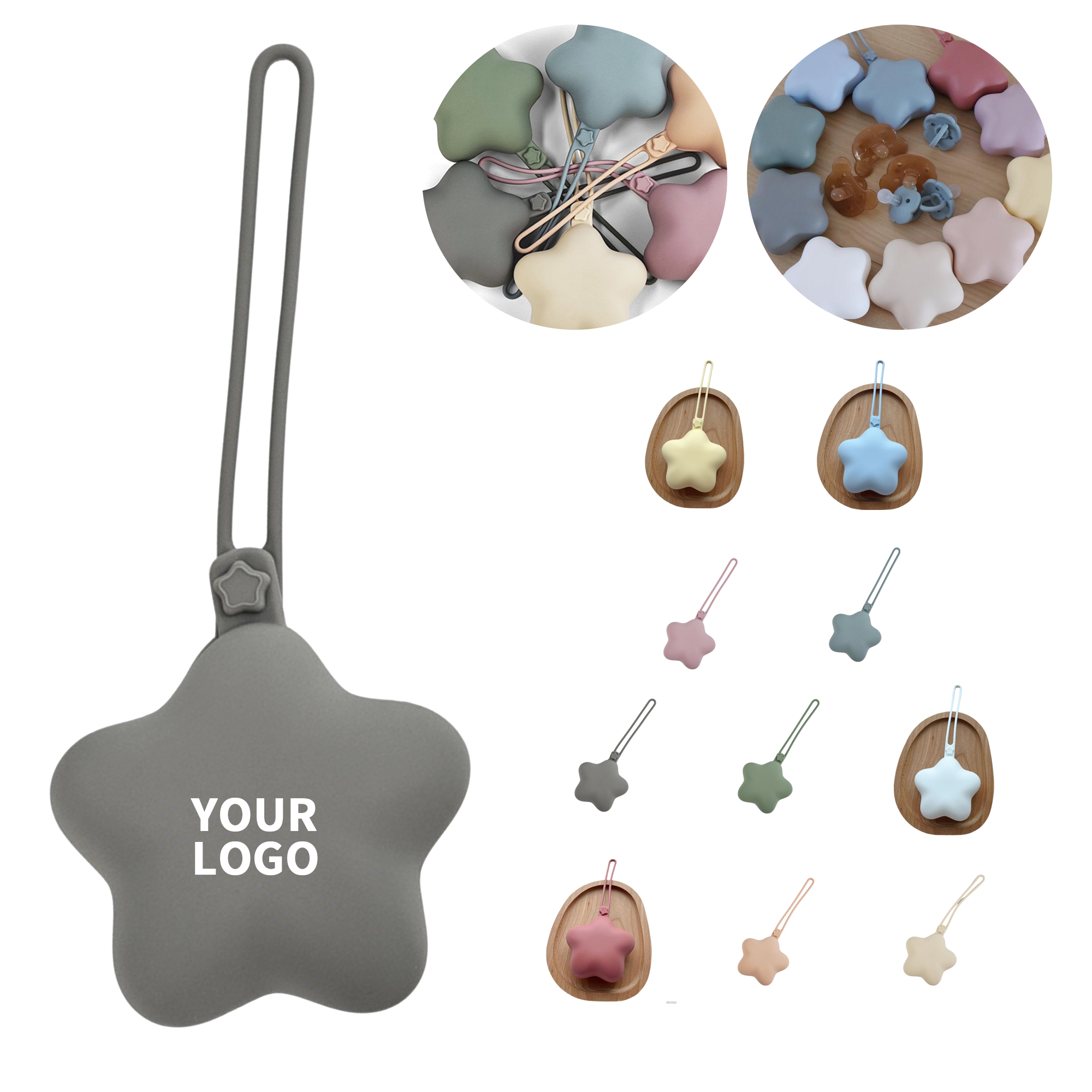 Silicone Star Pacifier Case With Hanging Strap 15