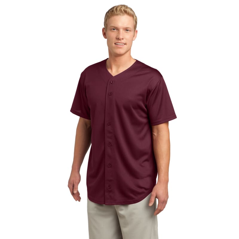 Sport-Tek PosiCharge Tough Mesh Full-Button Jersey. 46