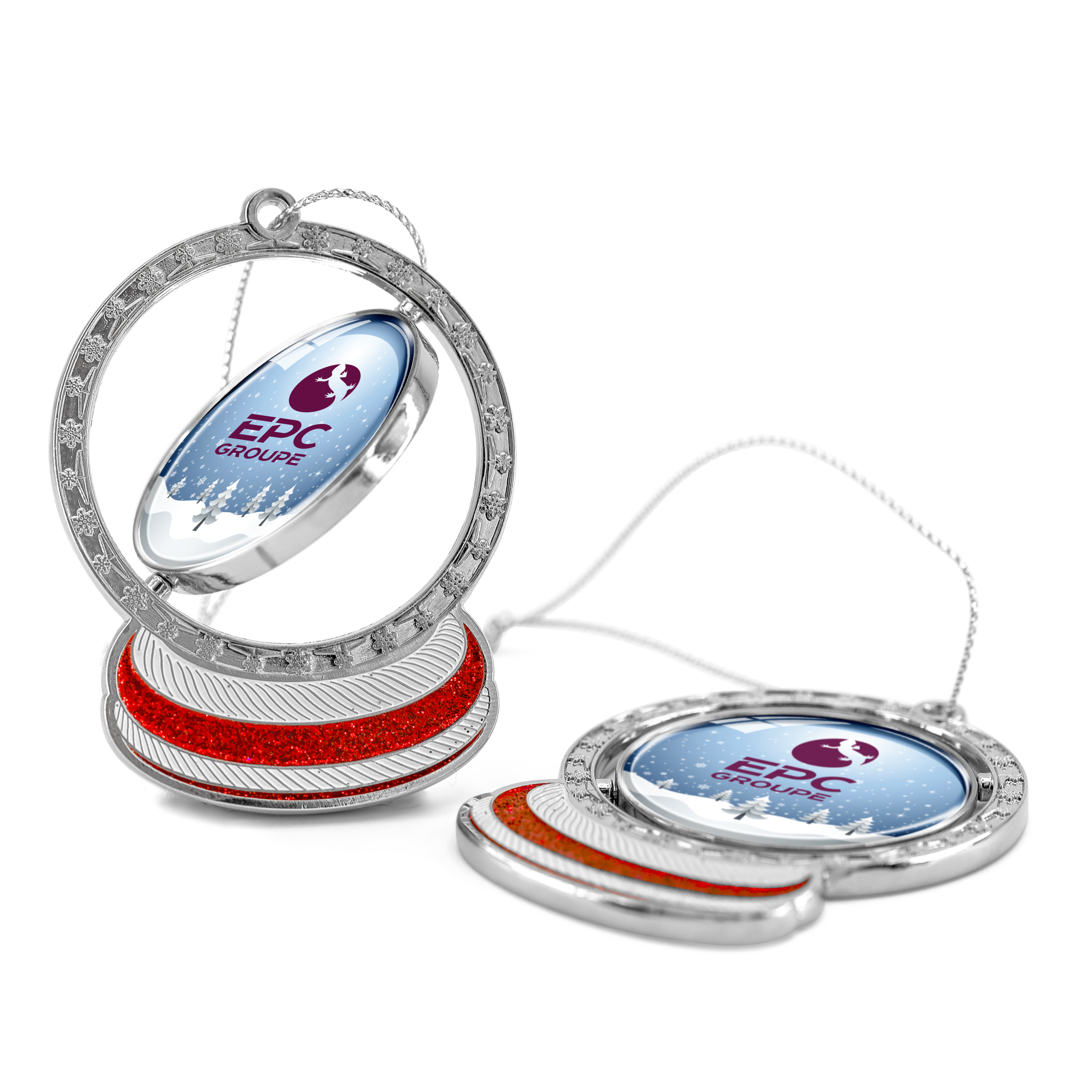 Spinner Snow Globe Holiday Ornament 4