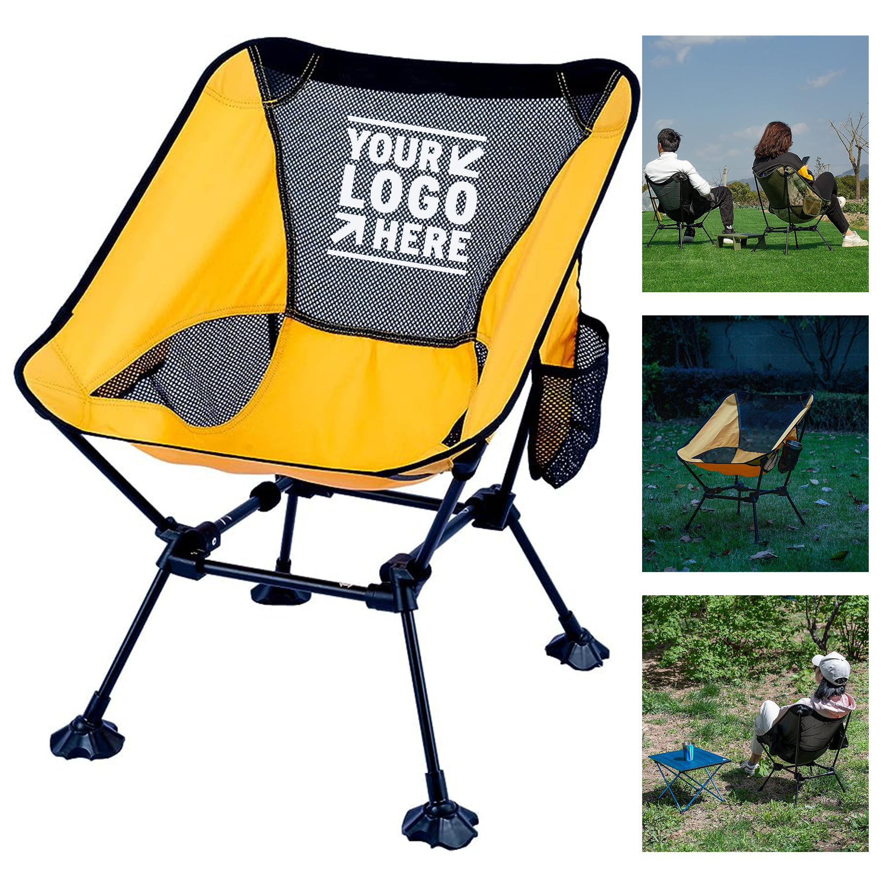 Back Support Webbing Anti-Sinking Large Feet Ultralight Compact Camping Folding Beach Chair 2
