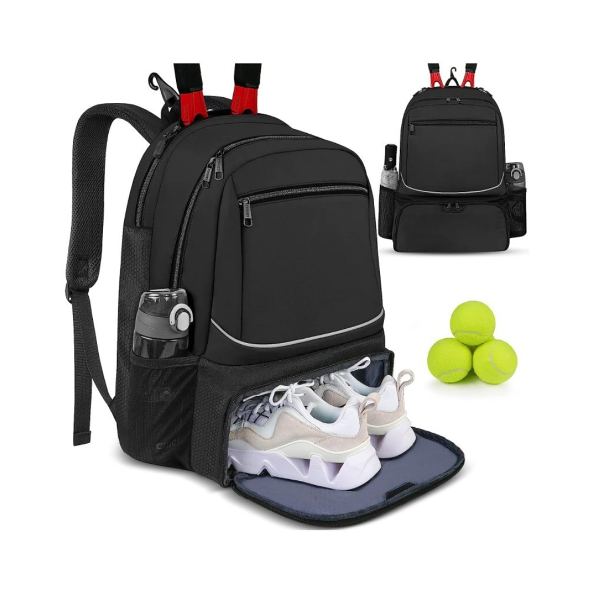 Badminton Tennis Bag Duffle Backpack With Shoe Compartment 3