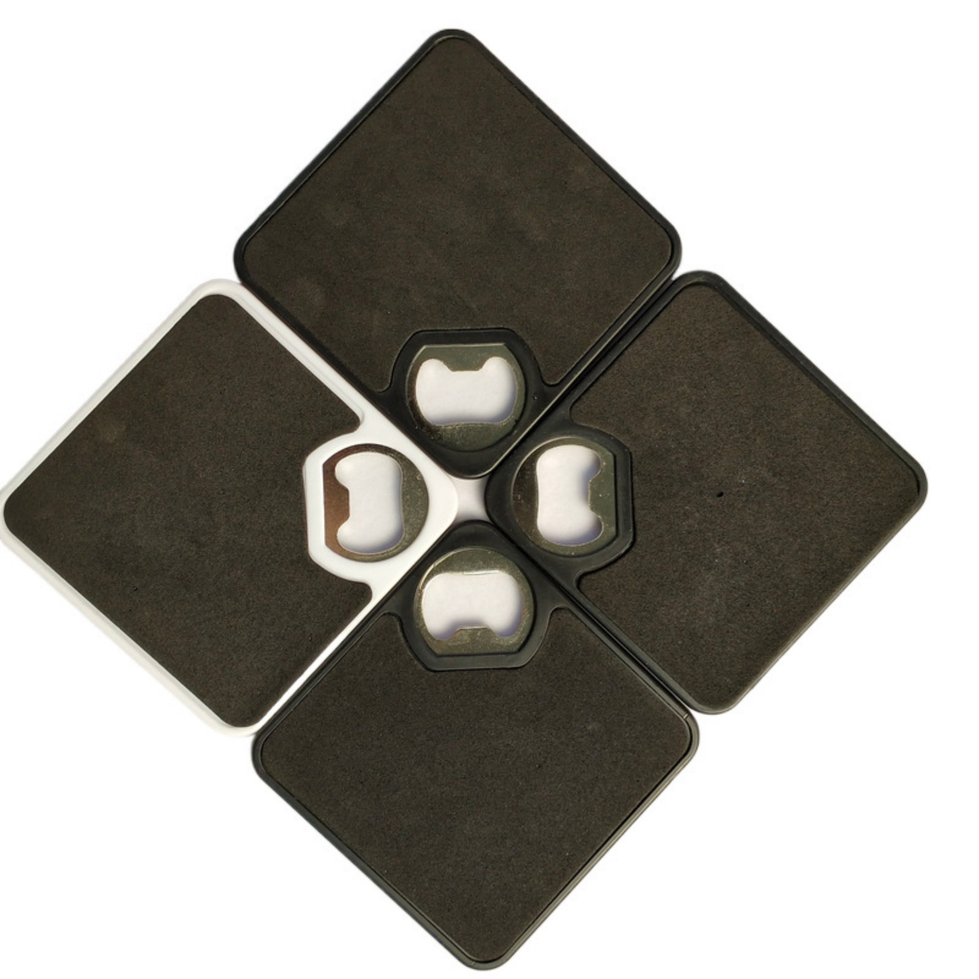 Stainless Steel ABS Personalized Bottle Opener Coaster 2