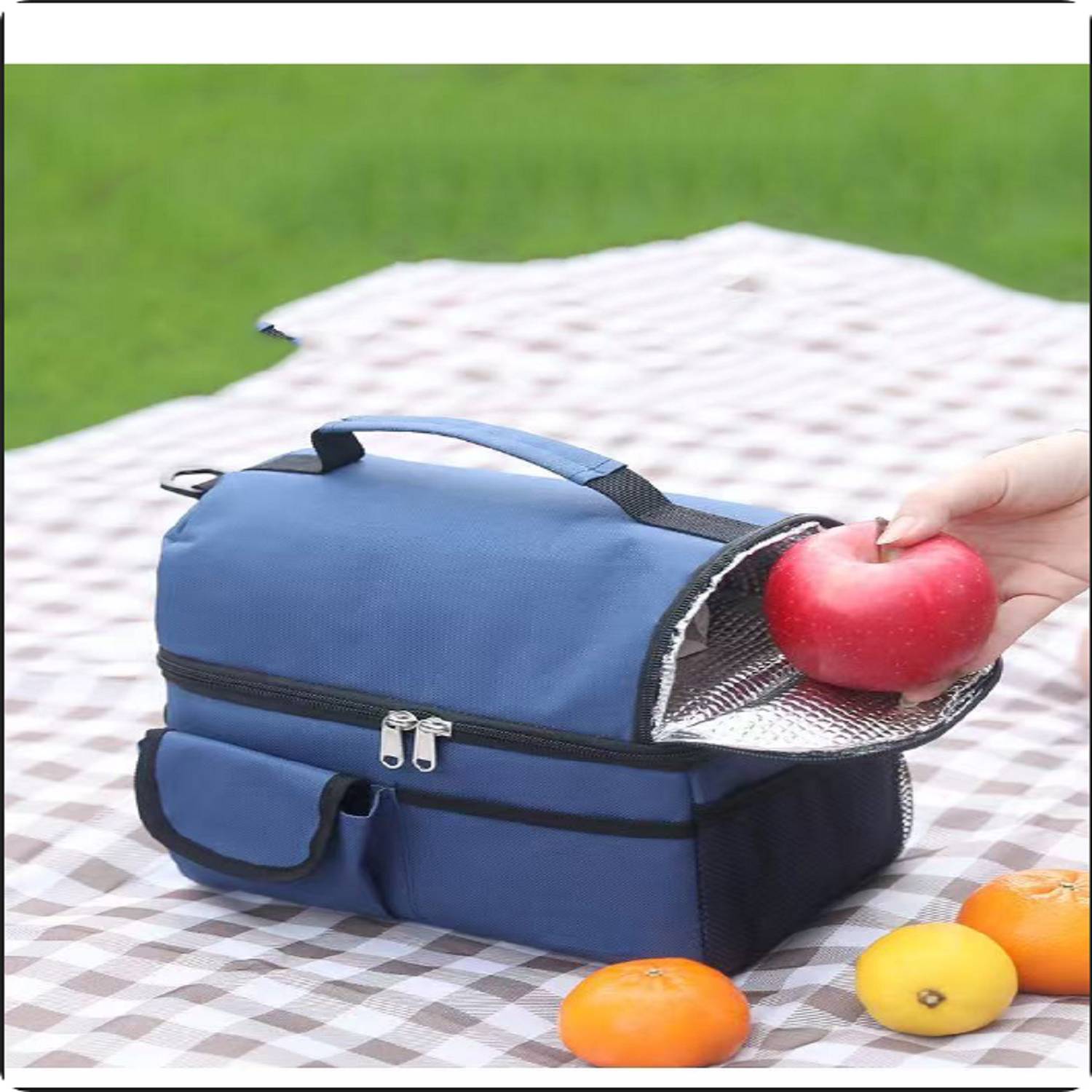 9L Double Decker Oxford Insulated Cooler Lunch Bag 12