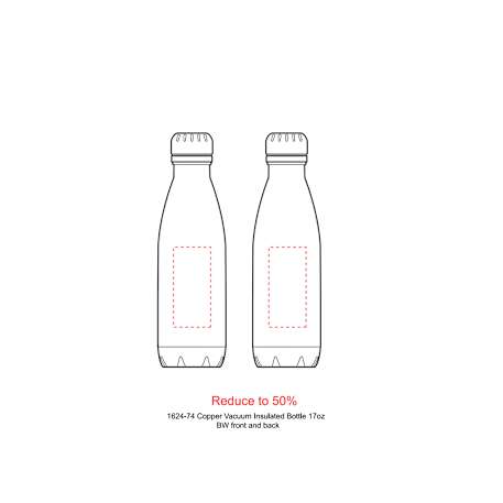 Copper Vacuum Insulated Bottle 17oz, custom water bottle with logo imprint 114