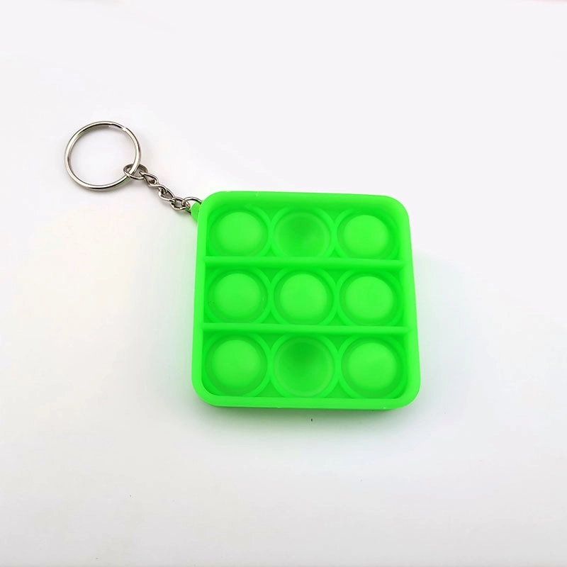 Mini Push Pop Bubble Fidget Toy Key Ring Square 9