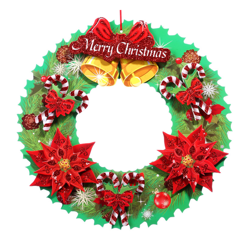 Christmas 40cm Glittering Paper Wreath 3