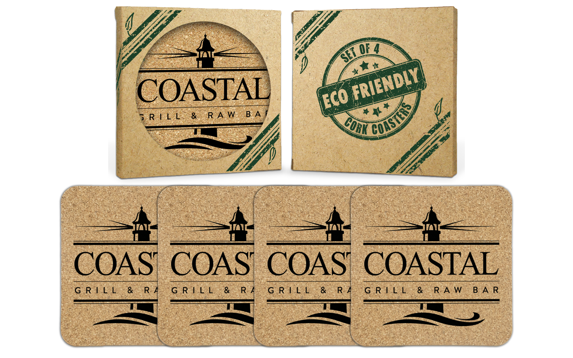 Square Cork Coaster (Set of 4)