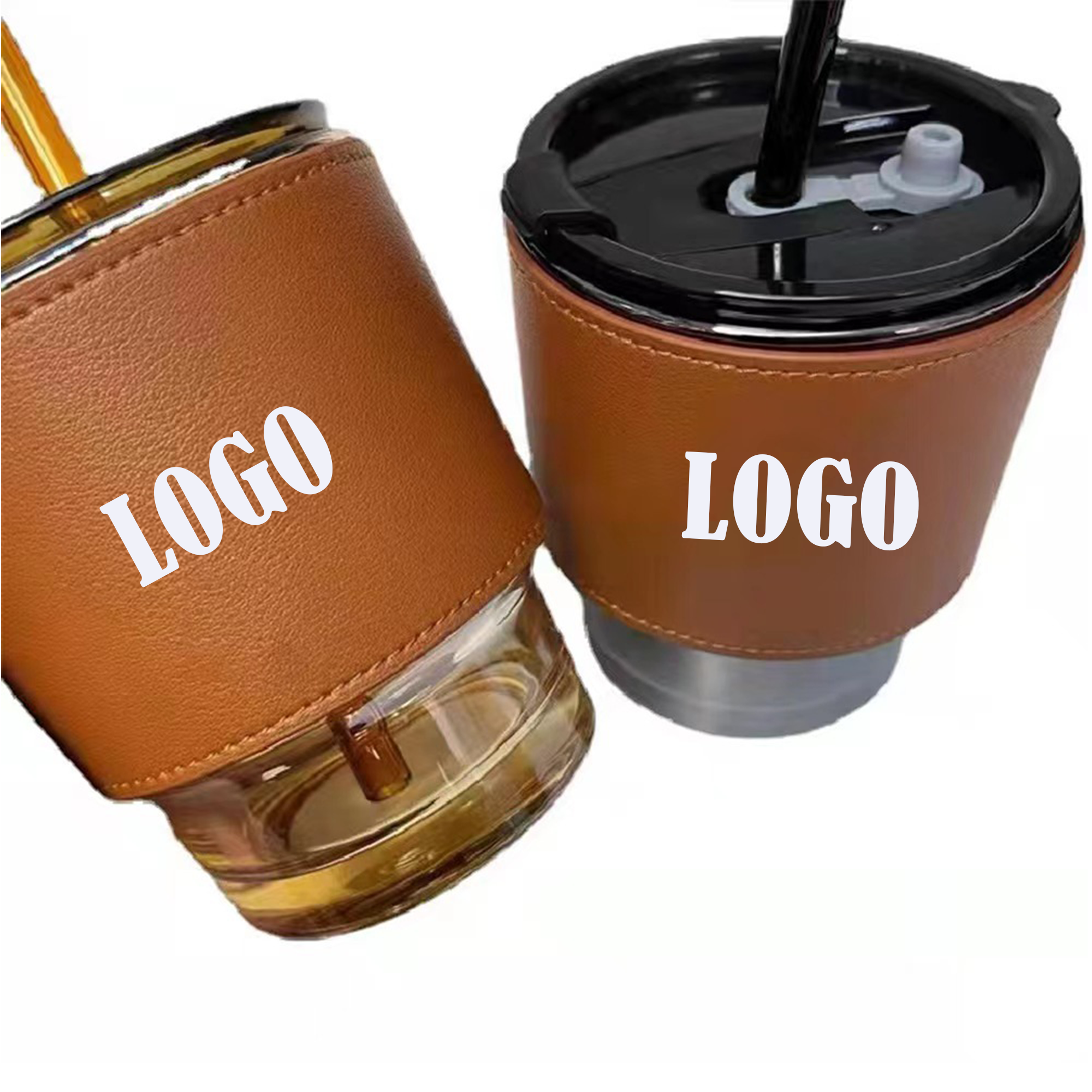 PU Leather Insulated Coffee Cup Sleeve MOQ50 2