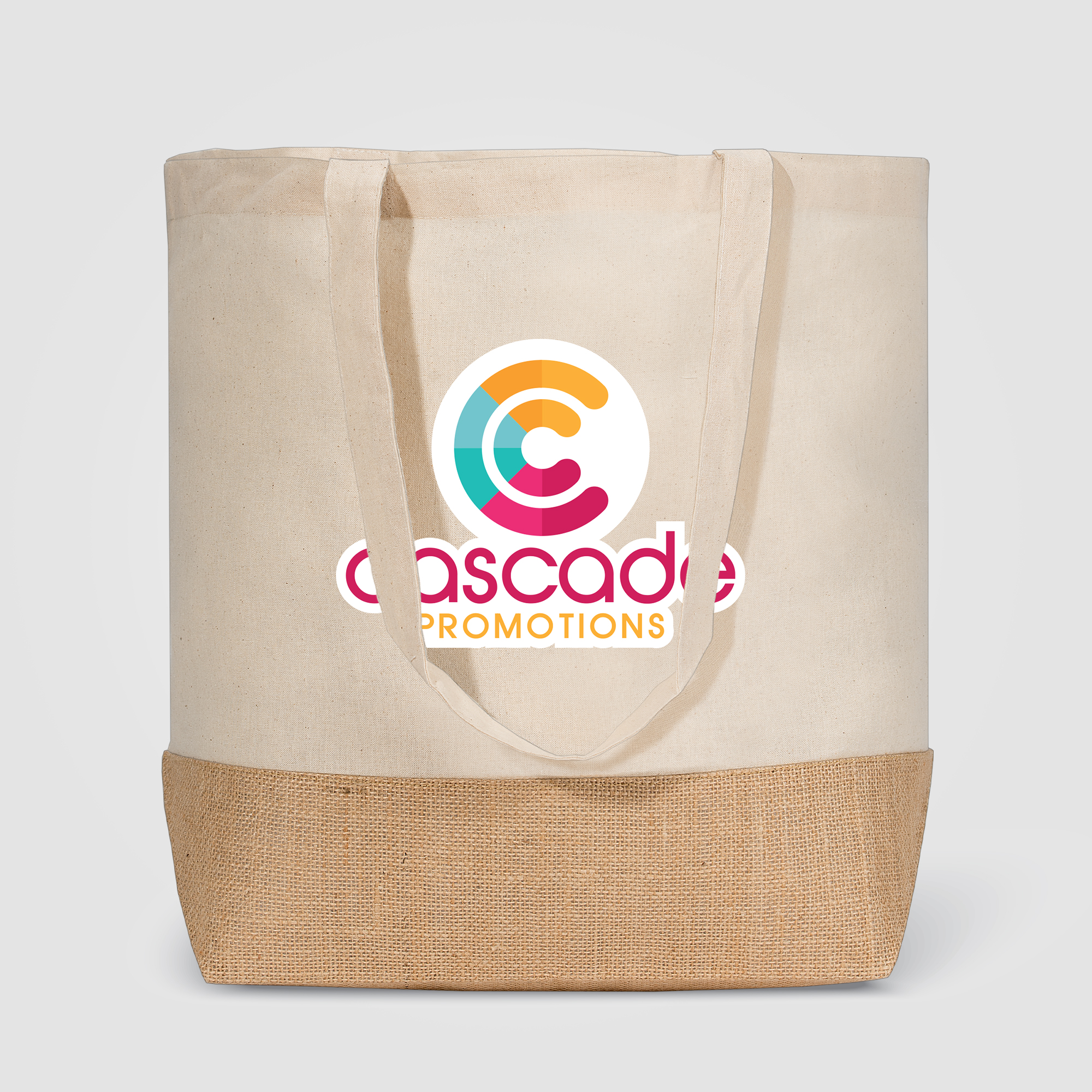 Rio™ Shopper Tote Bag - 5 oz. Recycled Cotton Blend with Jute 5