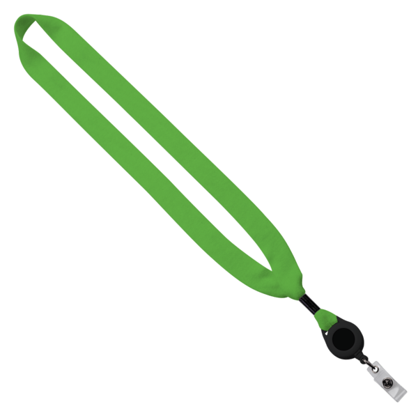3/4" Cotton Lanyard with Metal Crimp & Retractable Badge Reel 231