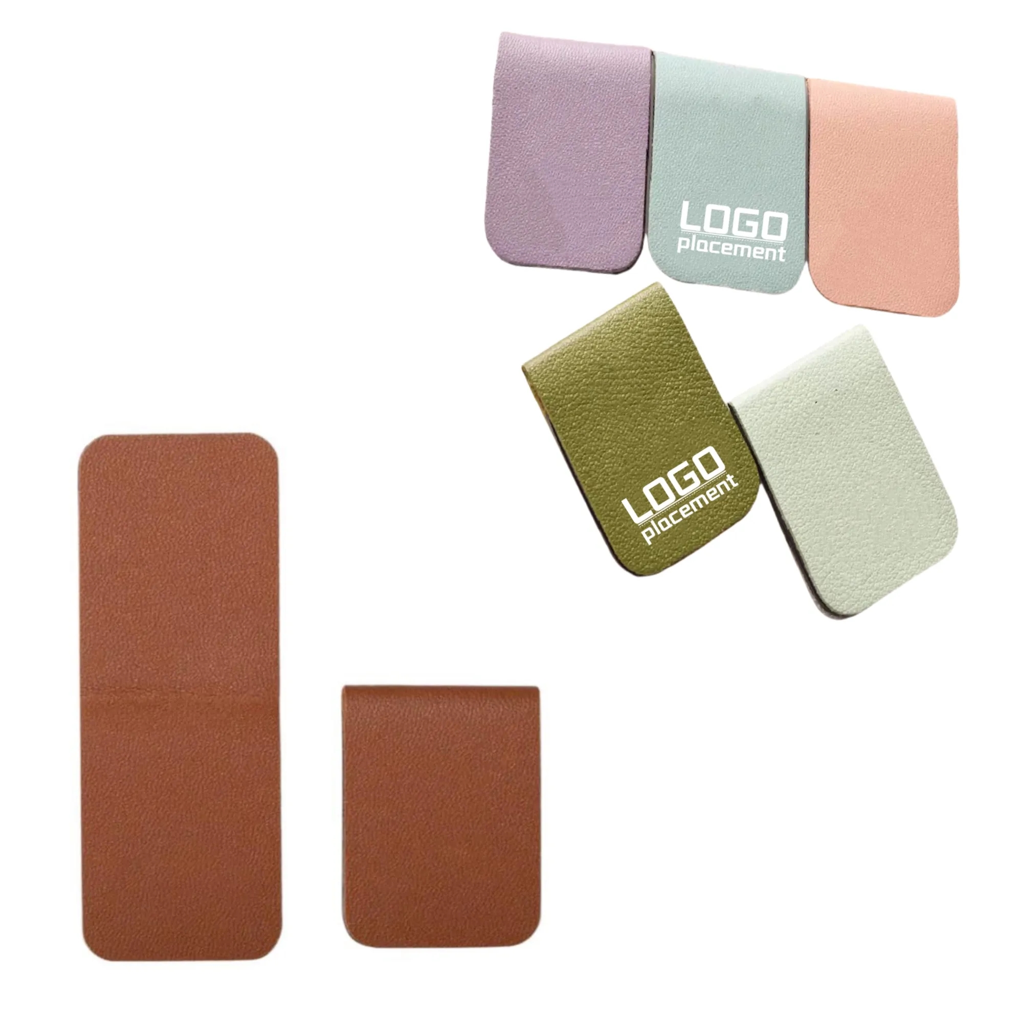 Customized square leather magnetic bookmark