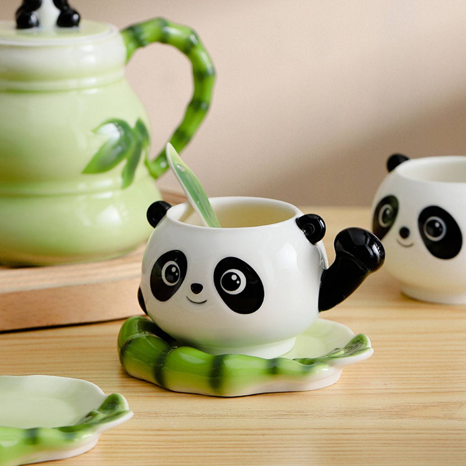 Cute panda china Enamel Cup Set 4